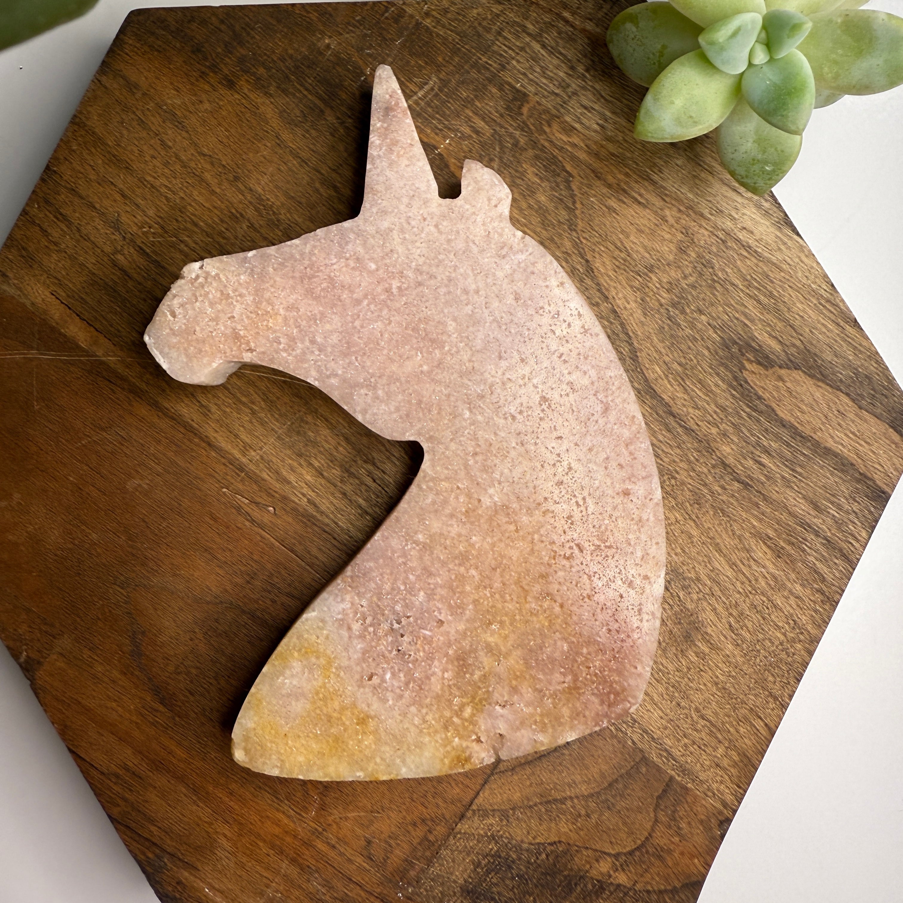Magical Pink Amethyst Unicorn Crystal Carving