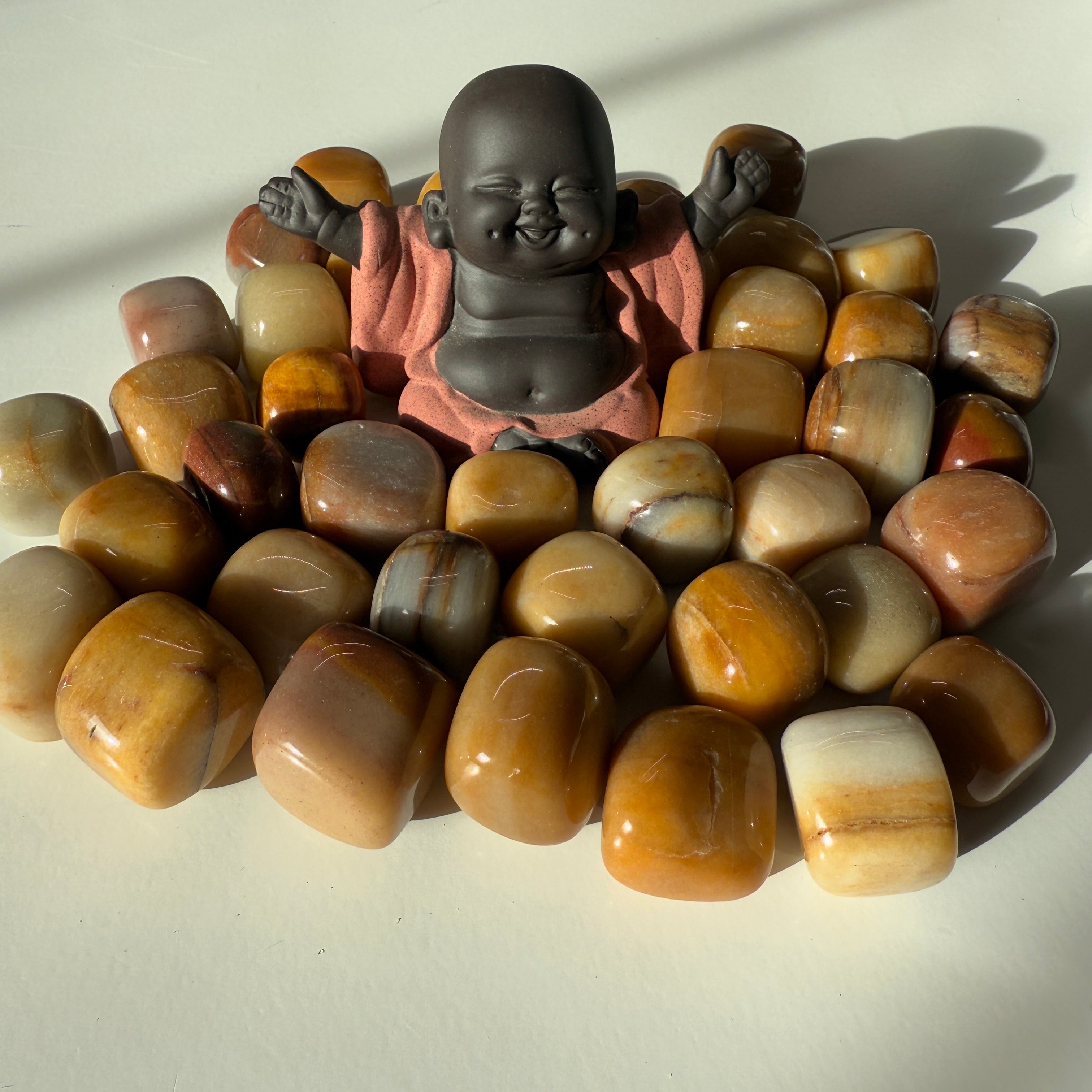 Tumbled Natural Brown Agate Stones Set of Five