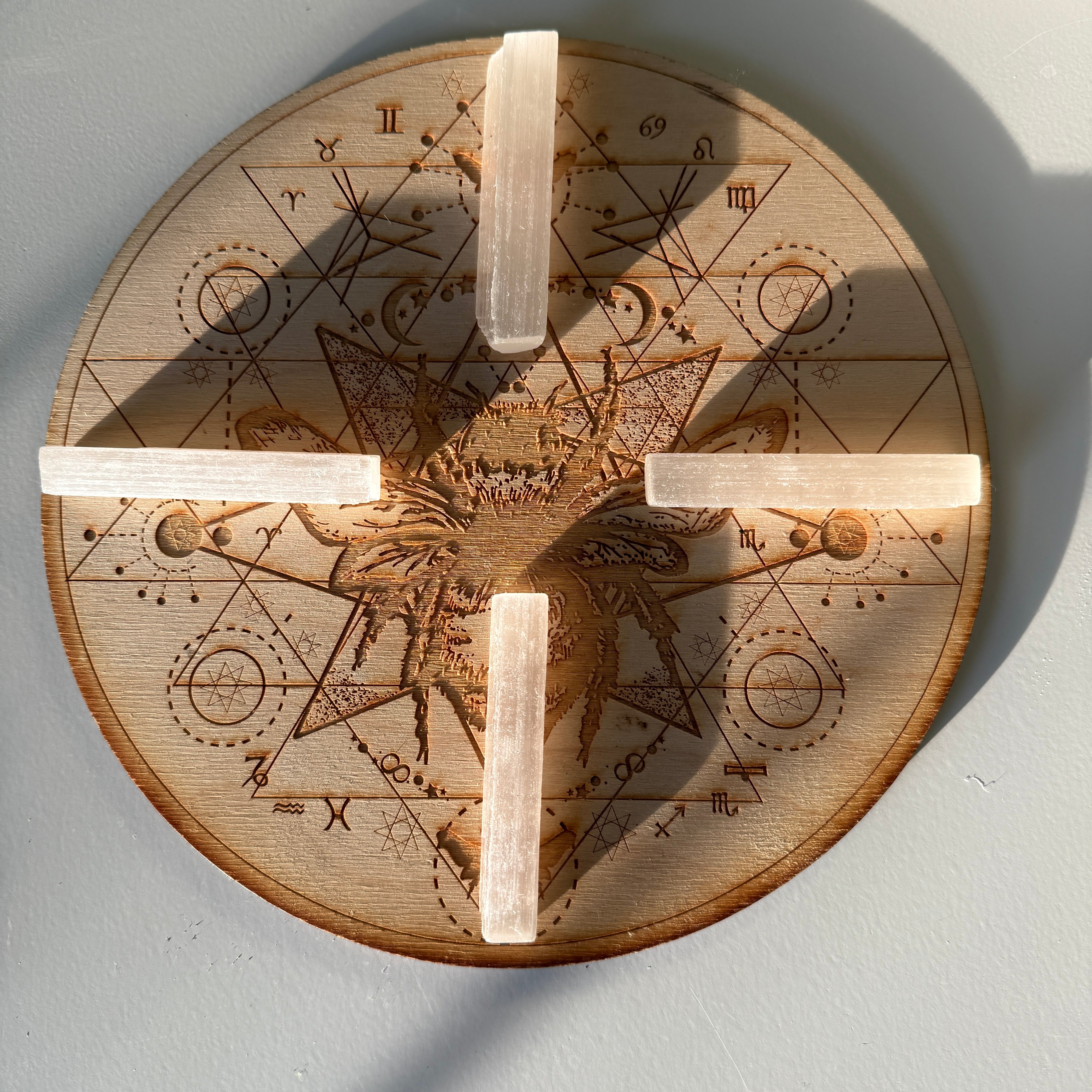 Selenite Sticklets Set of Four for Cleansing and Recharging, Great for Crystal Grids