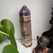 Rare Find Amethyst Agate, Quartz Mix Tower, Gorgeous Agate Banding with Pastel and Earthy Tones