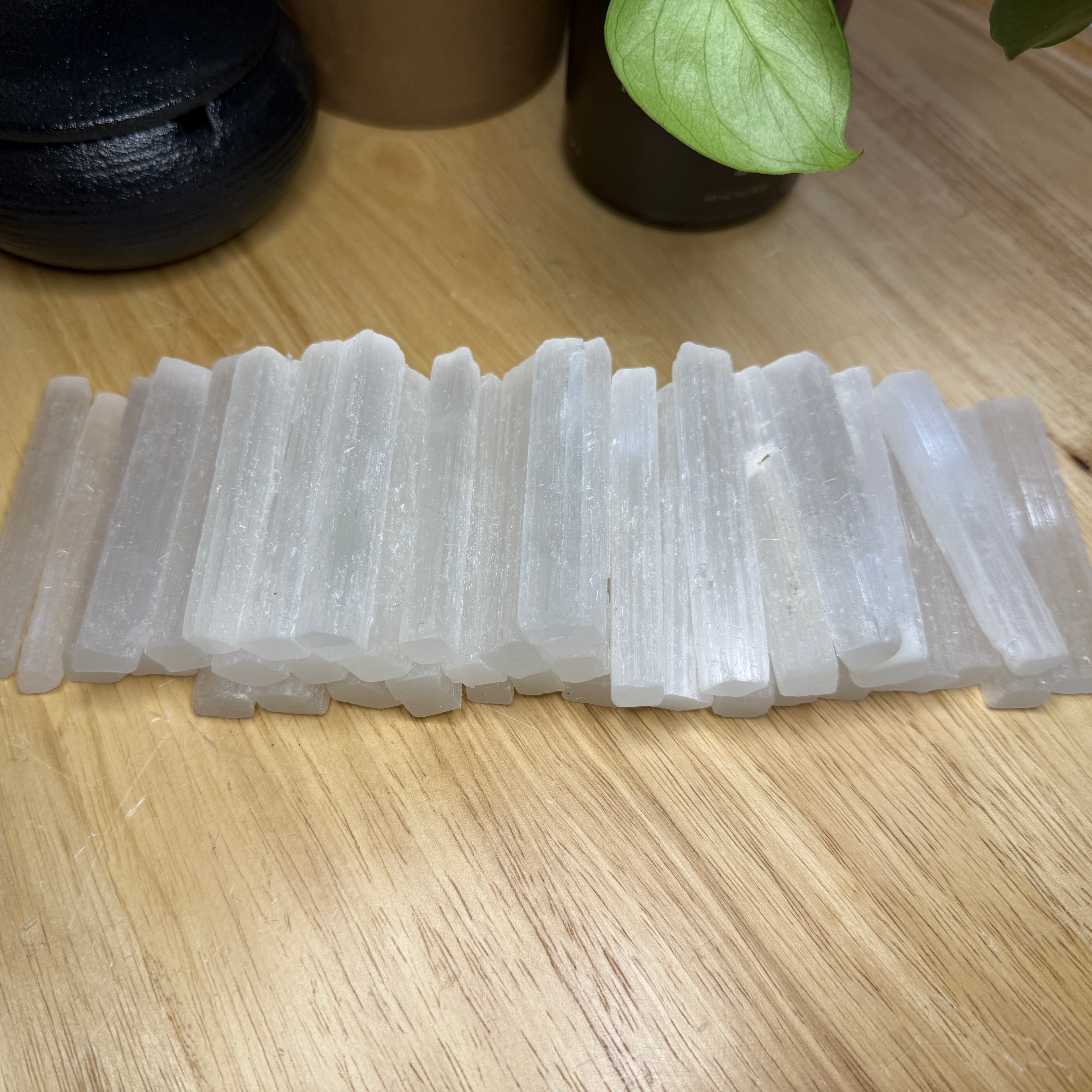 Selenite Sticklets Set of Four for Cleansing and Recharging, Great for Crystal Grids