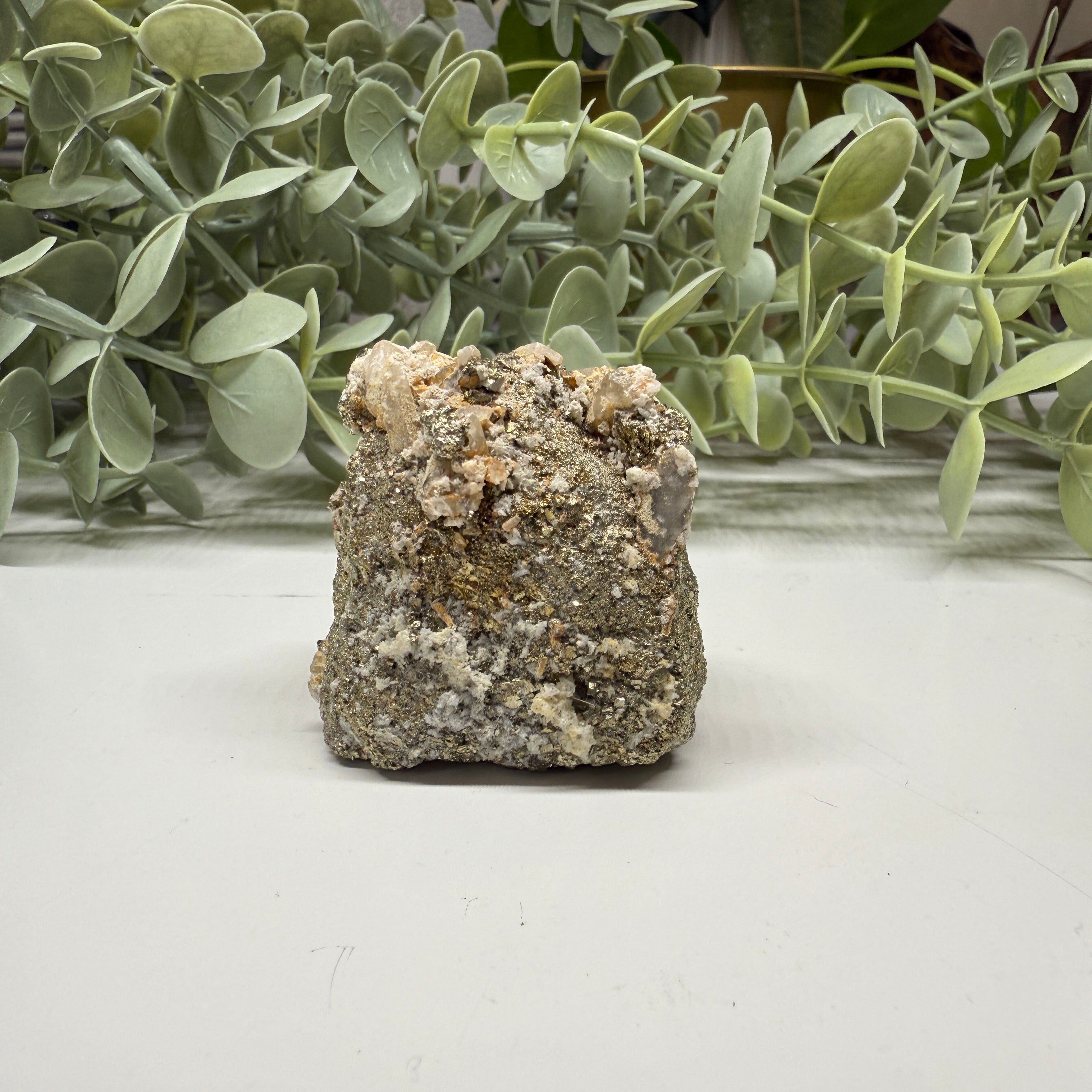 Pyrite Cluster from Peru in Calctie Matrix