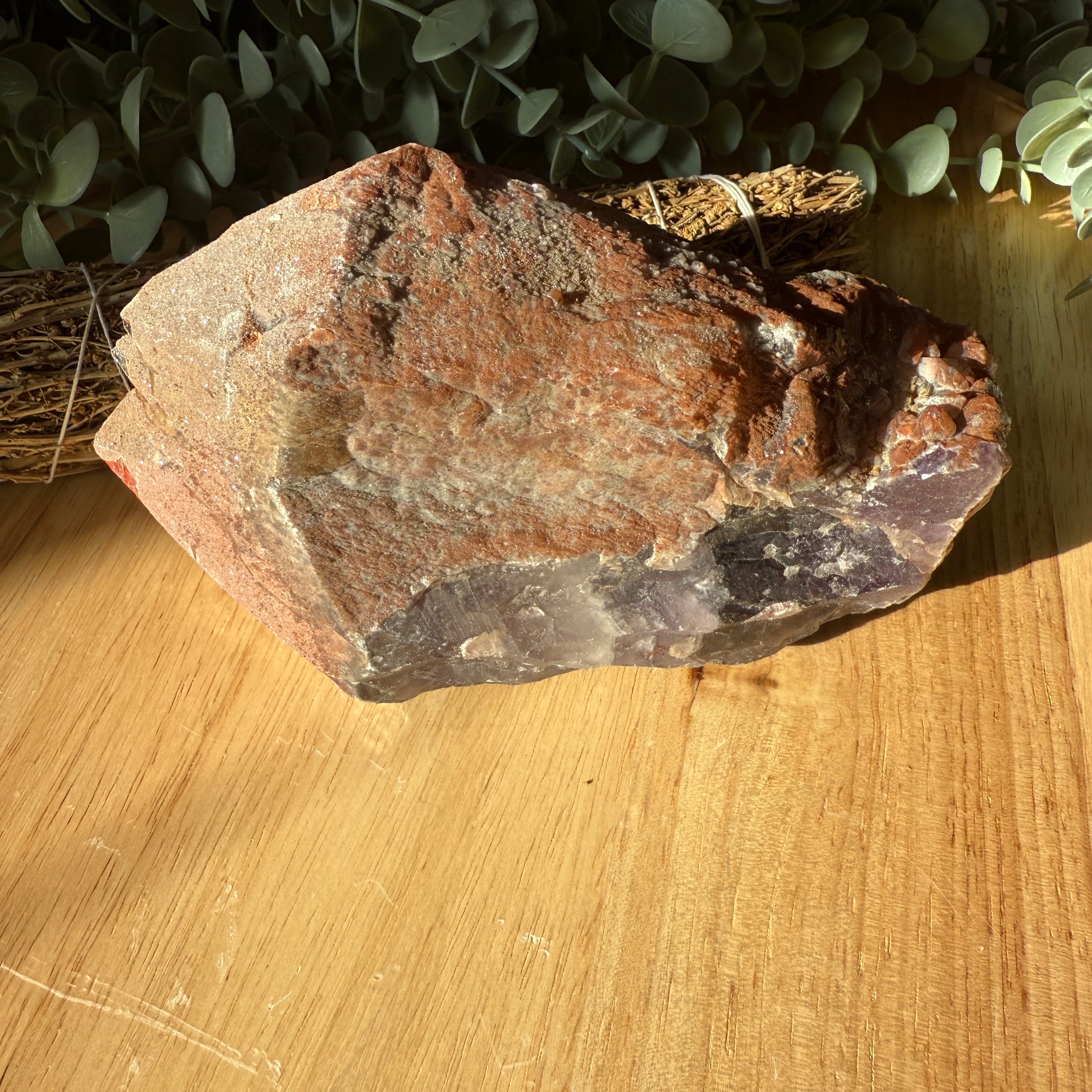 Gorgeous Raw Auralite 23 Natural Point with Hematite Crusting and Record Keepers