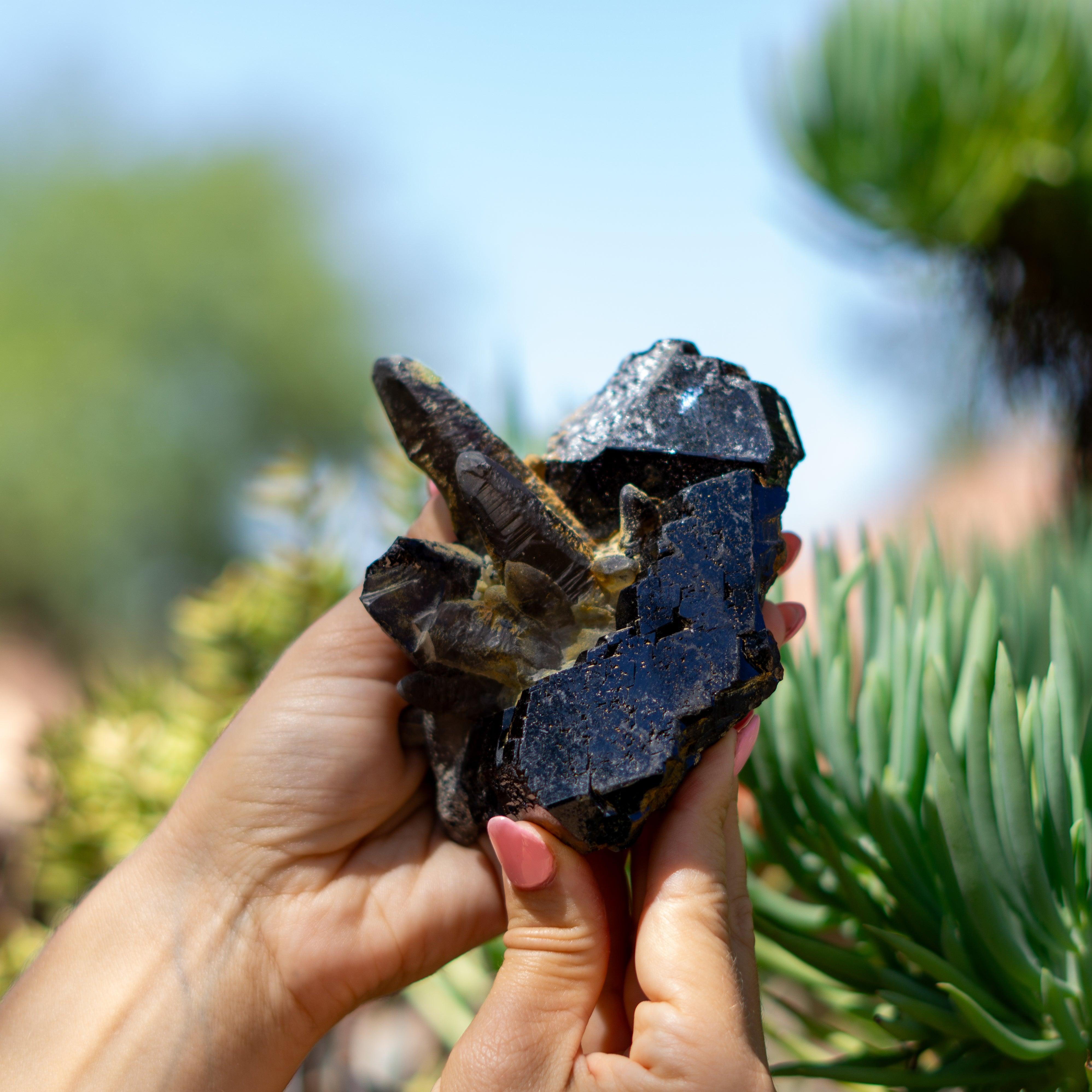 Terminated Black Tourmaline with Smoky Quartz  from Erongo Region