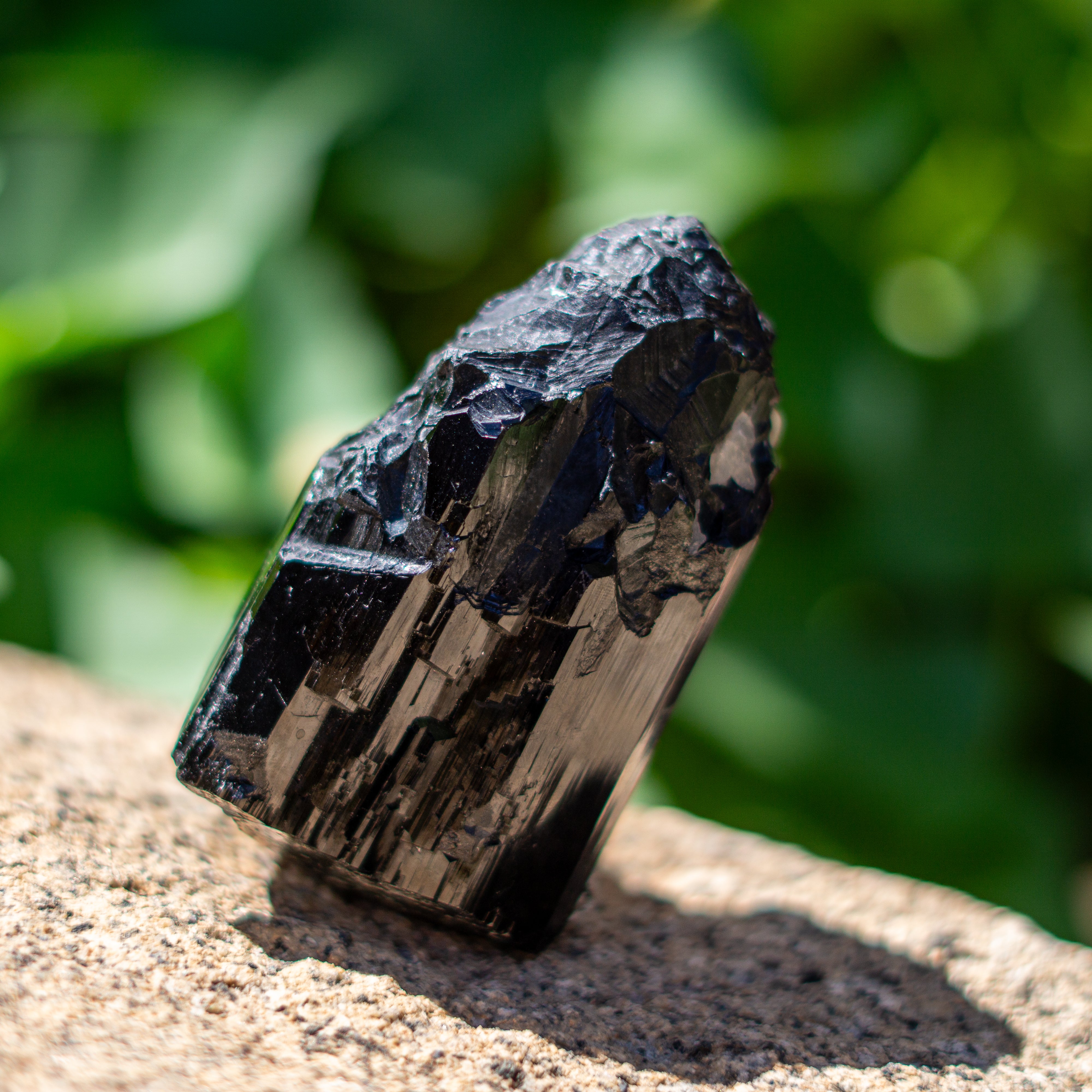 Natural Terminated Black Tourmaline Point with Quartz from Namibia