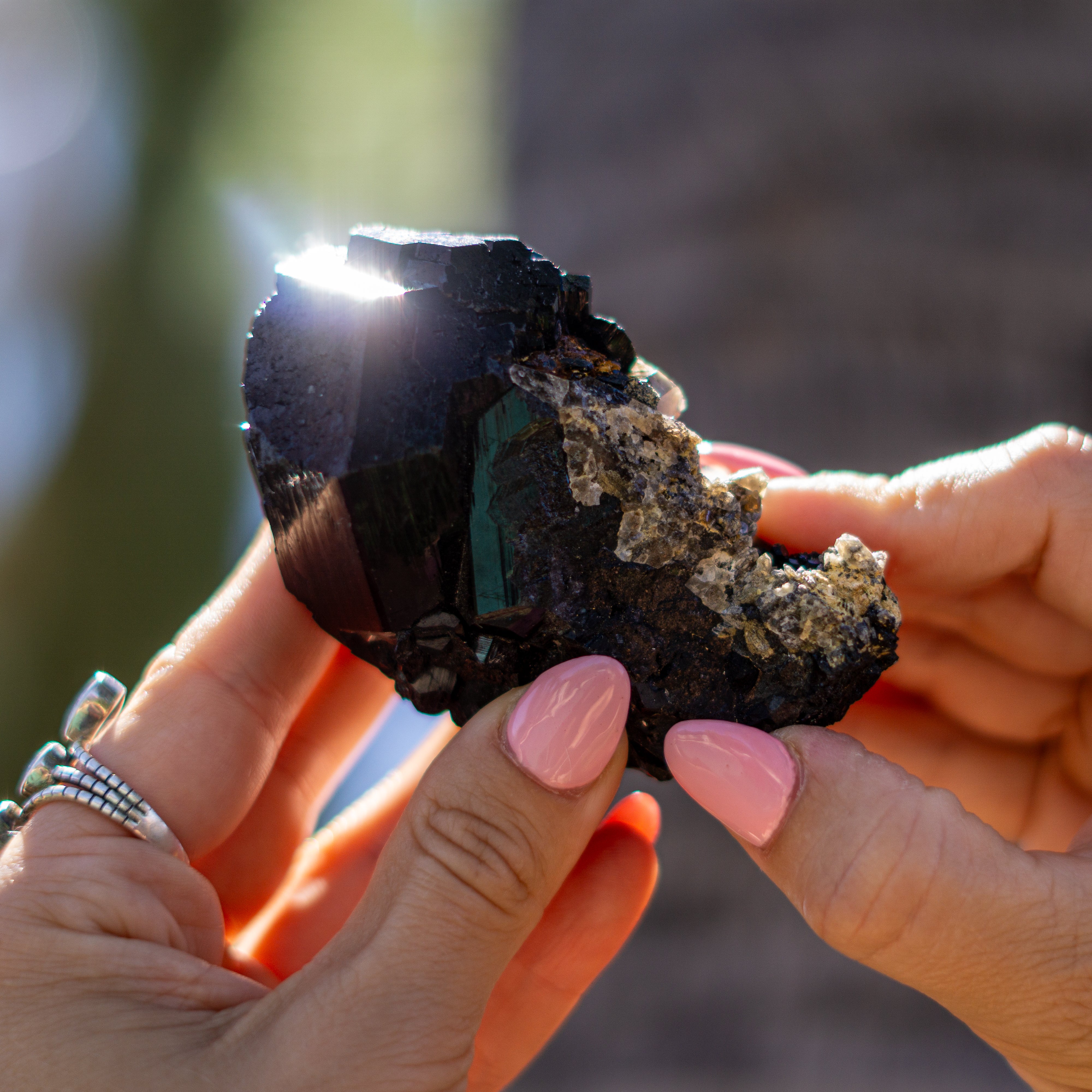 Terminated Gemmy Black Tourmaline Natural Point from Namibia