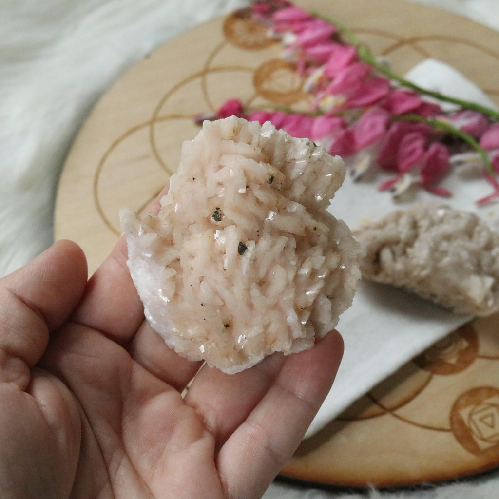 Set of Two ~ Pink Dolomite Specimen with inclusions~ Chakra Balancing Stone - Earth Family Crystals