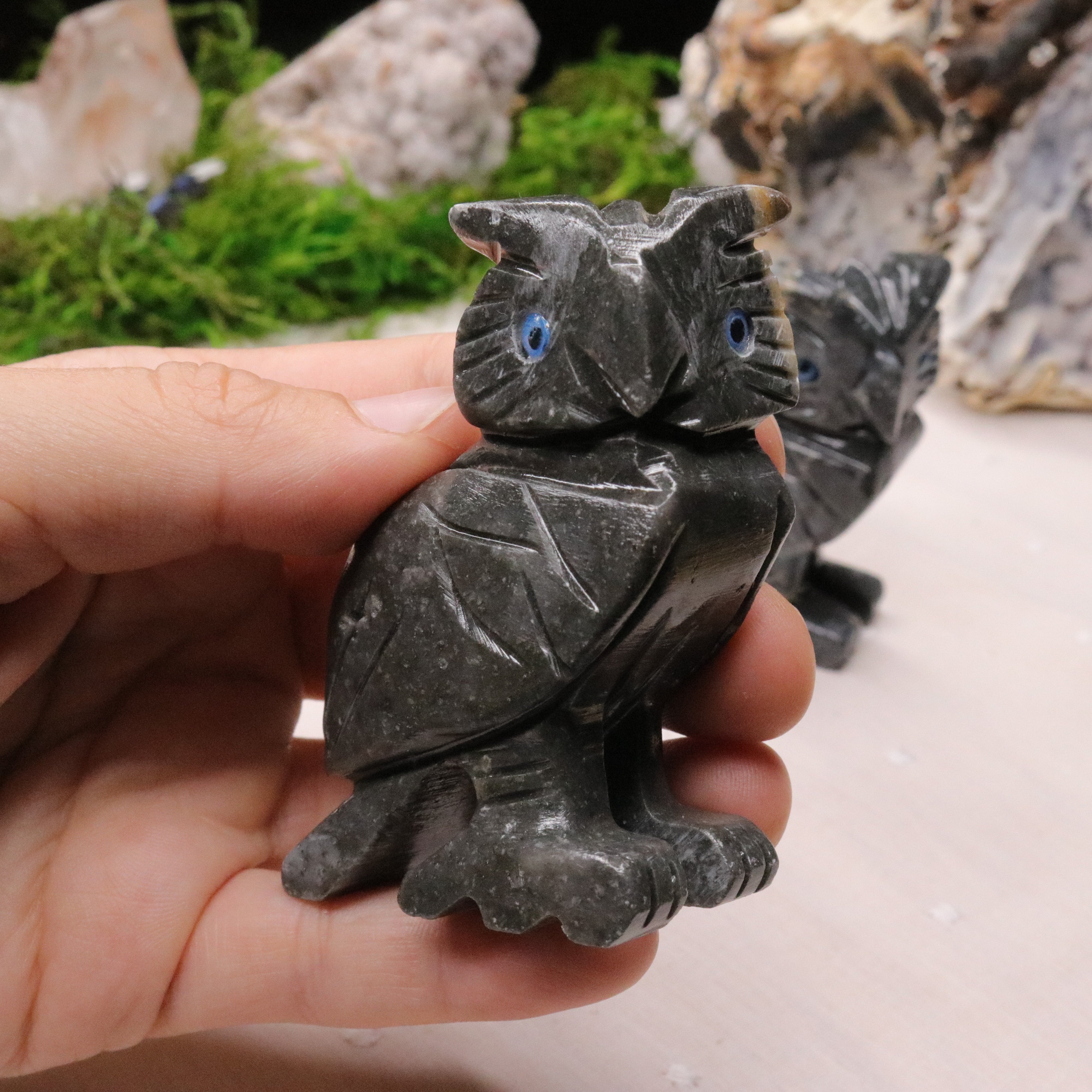 Soap Stone Owl Carving - Earth Family Crystals