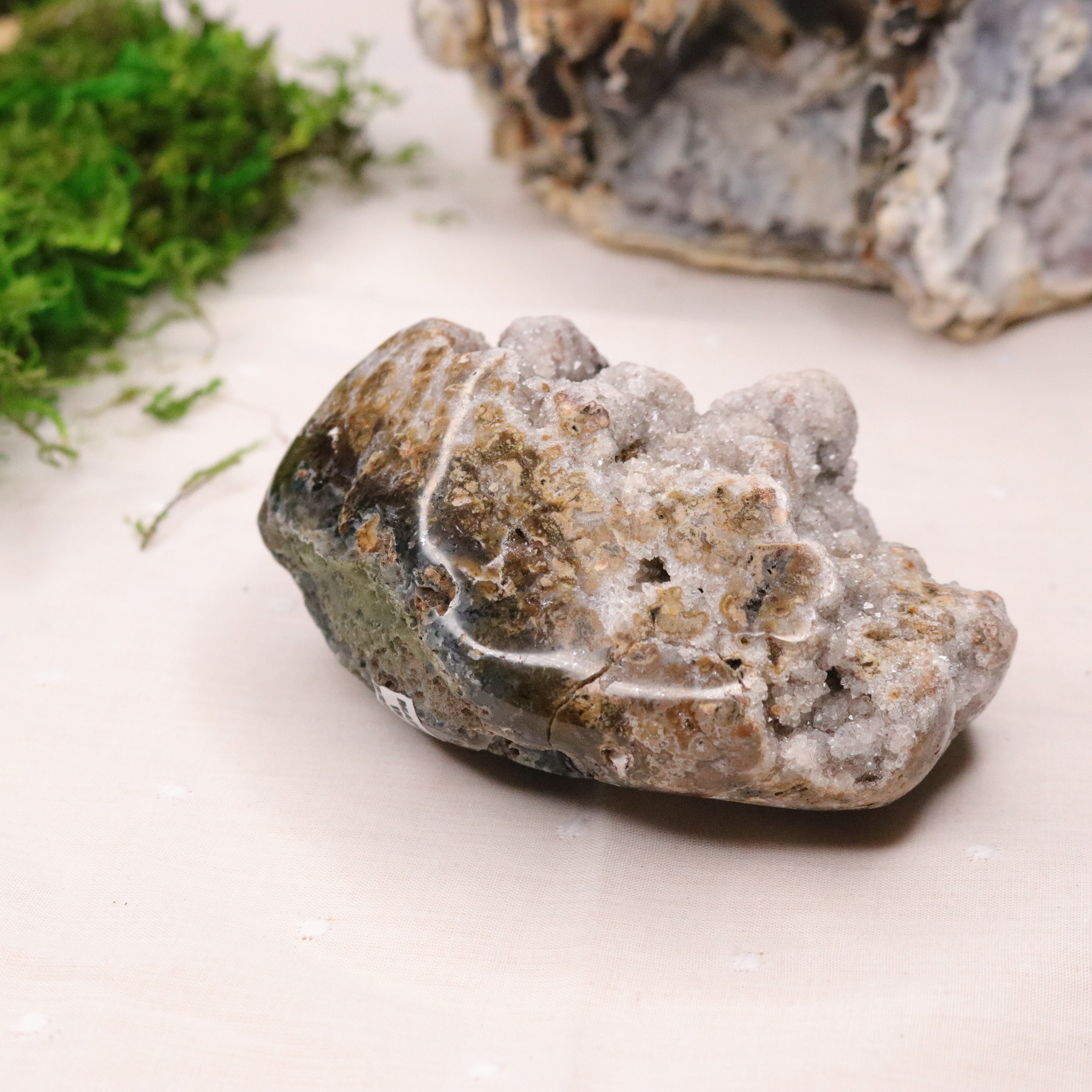 Sparkly Druzy Agate Partially Polished Freeform from Brazil - Earth Family Crystals