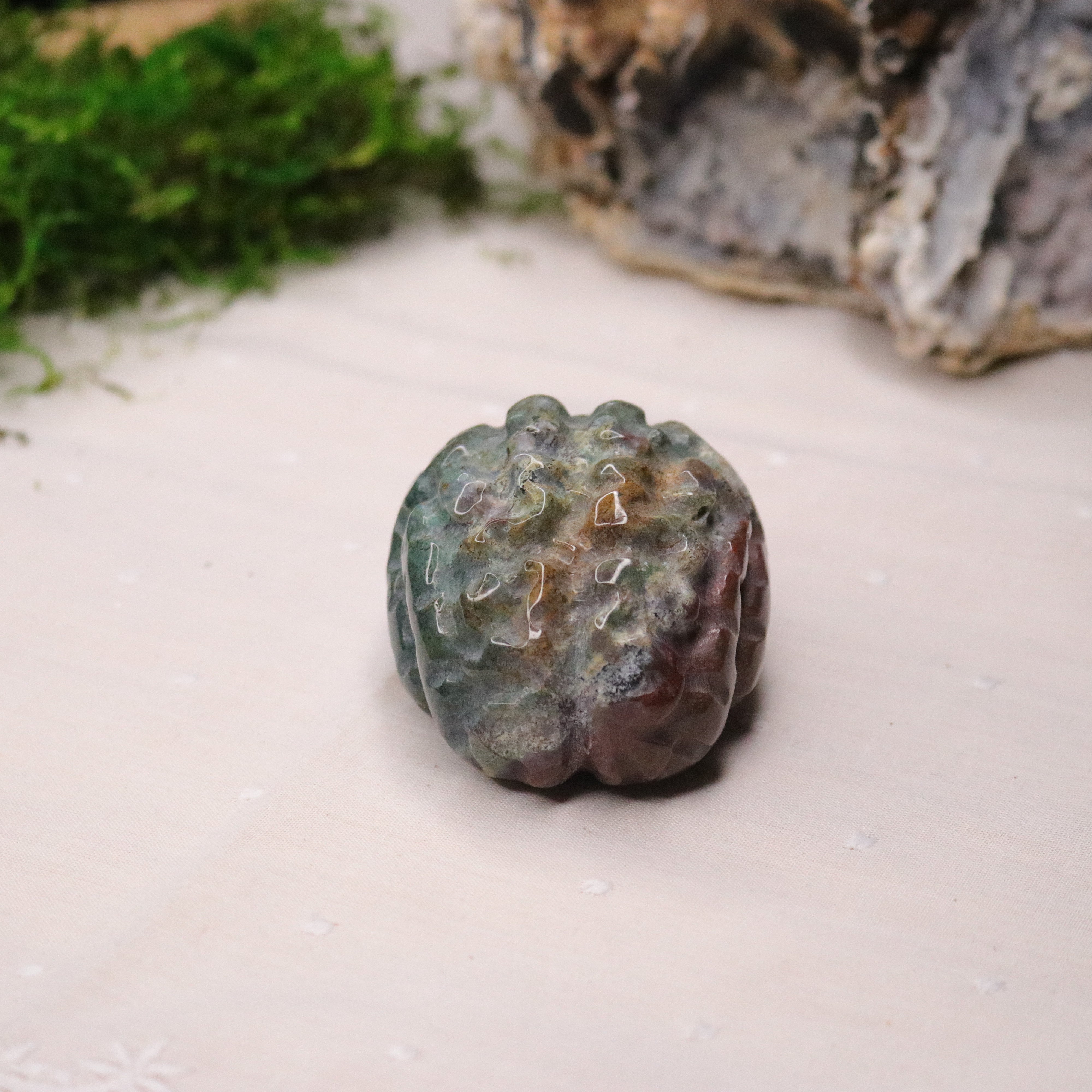 Ocean Jasper Brain Carving - Earth Family Crystals