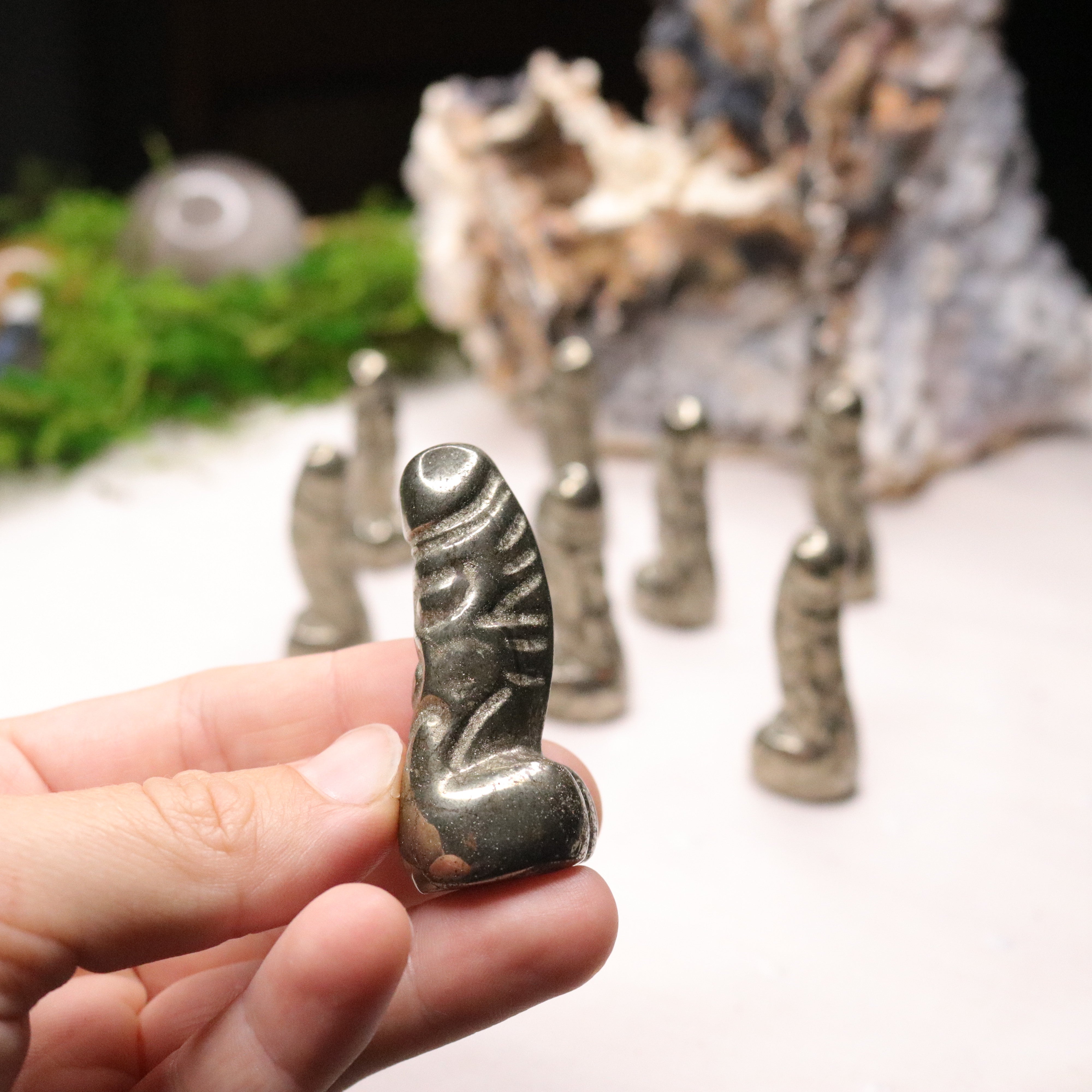 Pyrite Halloweeny Carvings ~ Extra Grounding Mini Carving - Earth Family Crystals