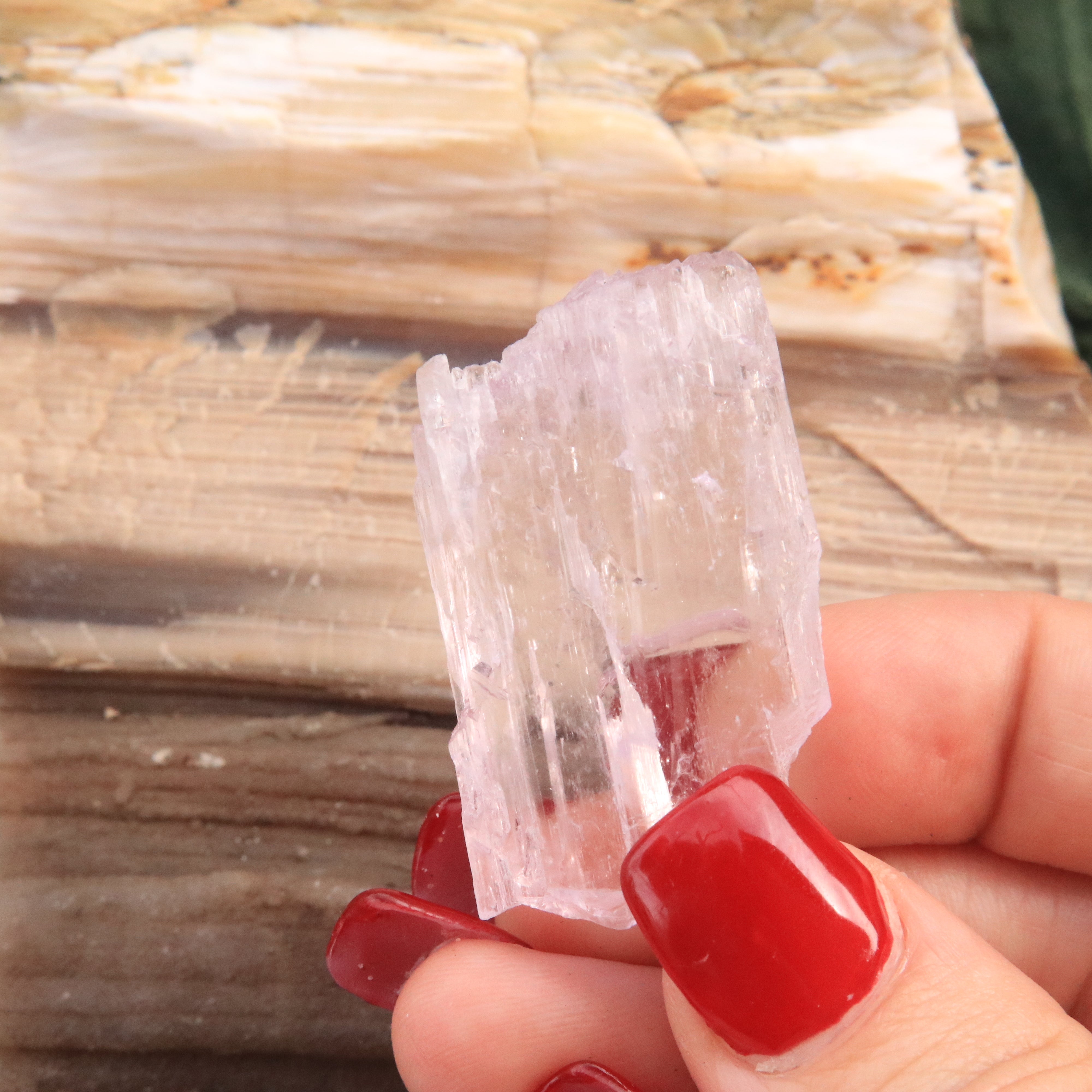 Ultra Clear Brazilian Pink Kunzite Specimen