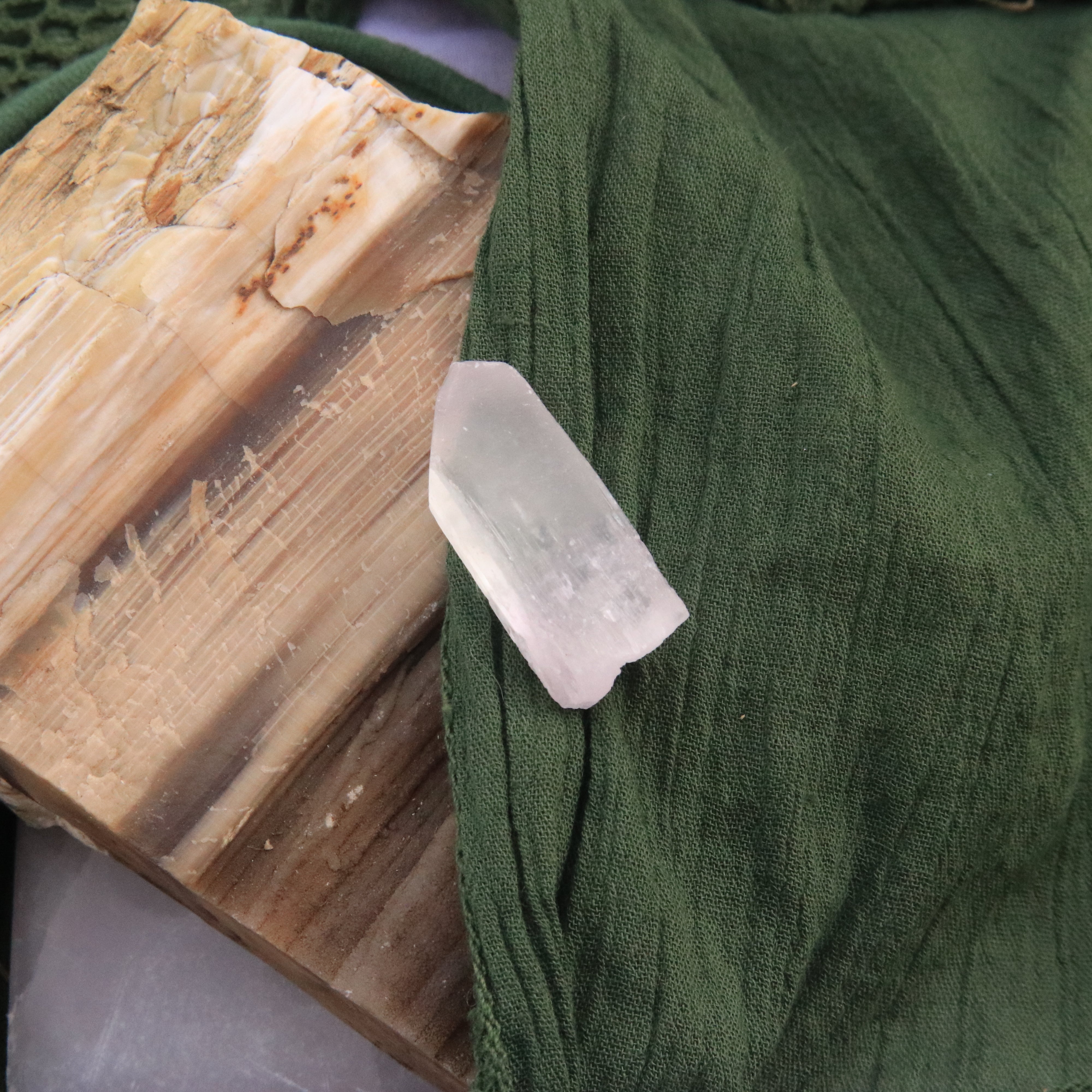 Natural Pale Green Hiddenite Terminated Crystal Point