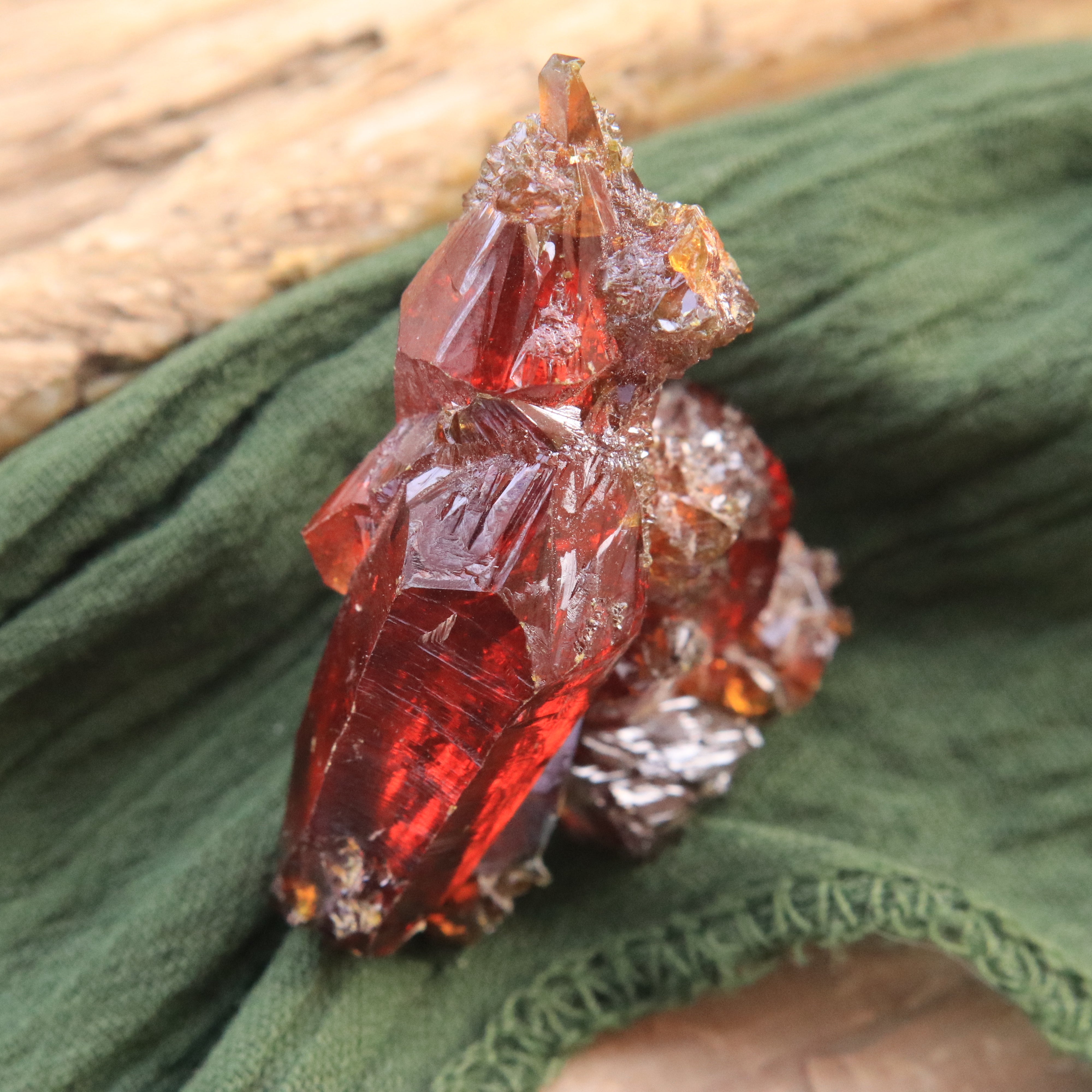 Museum Grade Cosmic Red Rarity Zincite Crystal Cluster