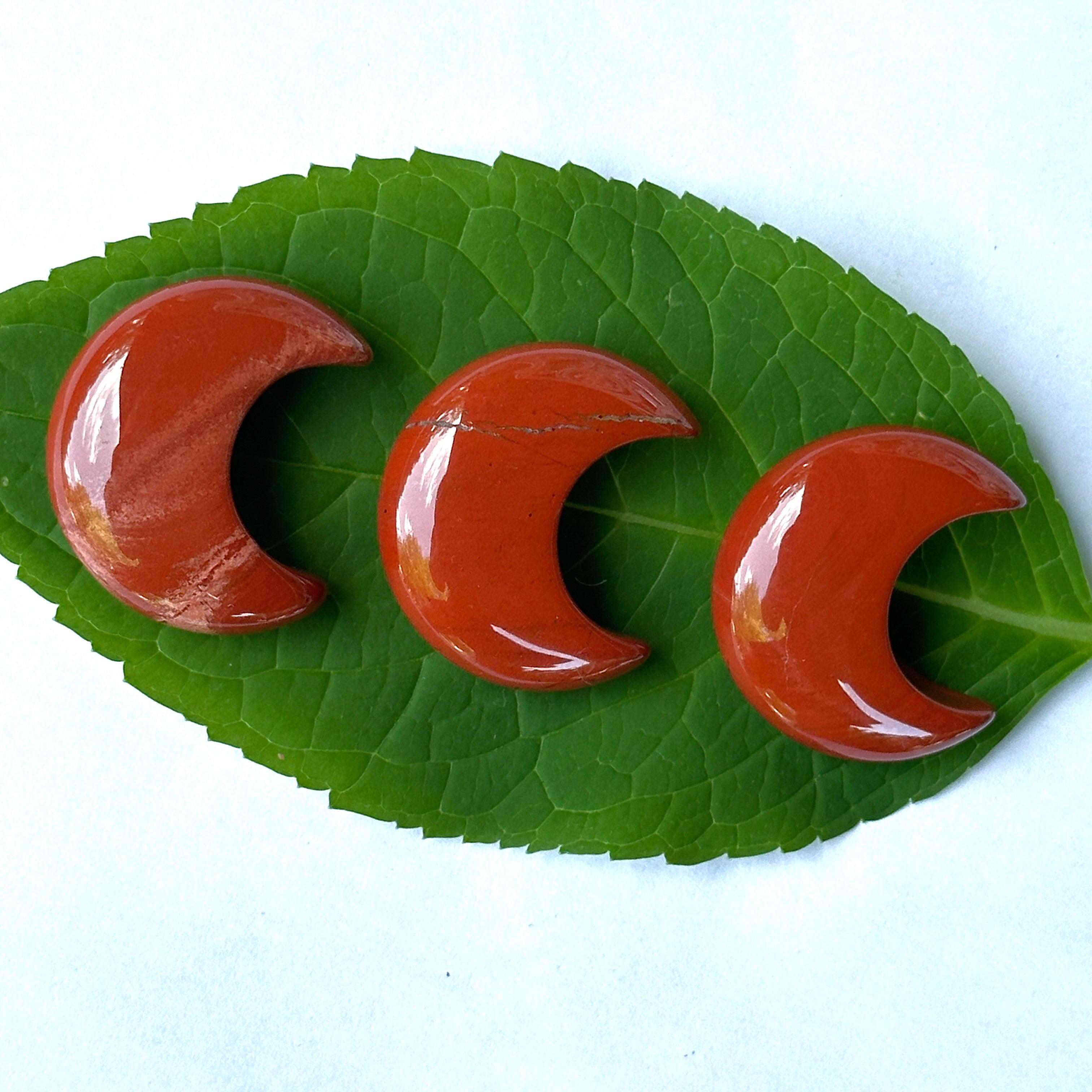 Red Jasper Moon Carvings