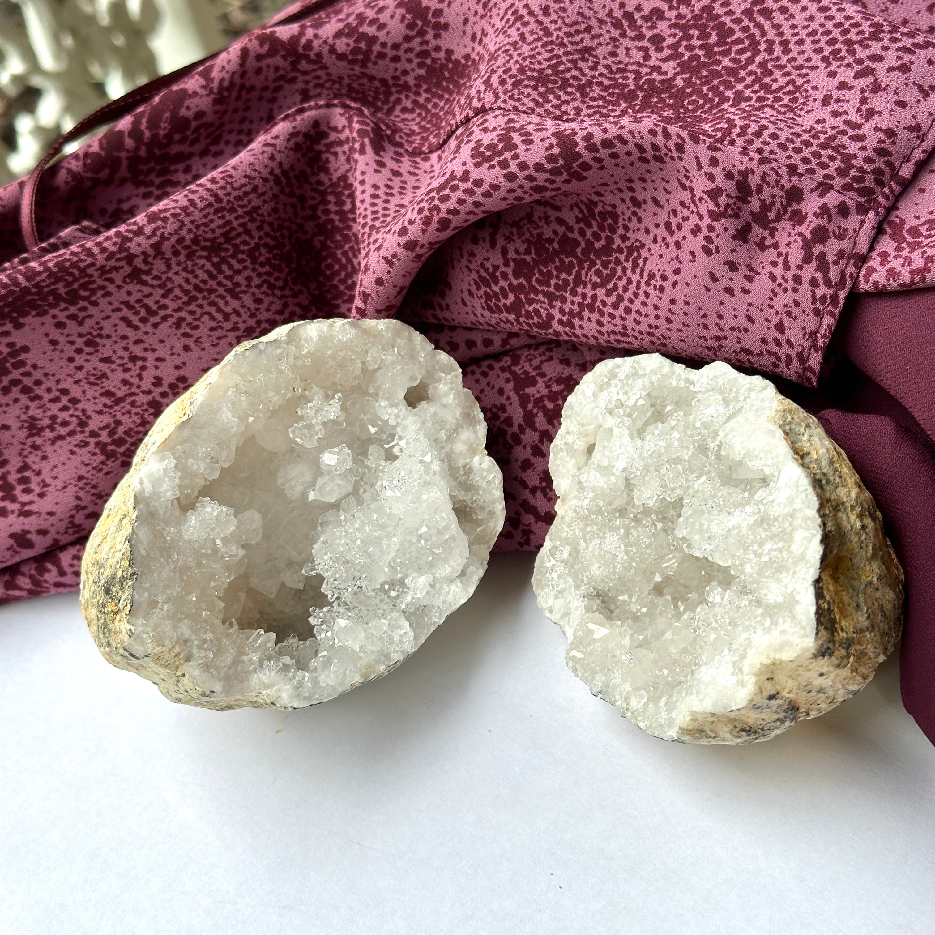 Moroccan Quartz Whole Geode ~ Cracked ~ Dazzling Micro Quartz Surprise Inside!