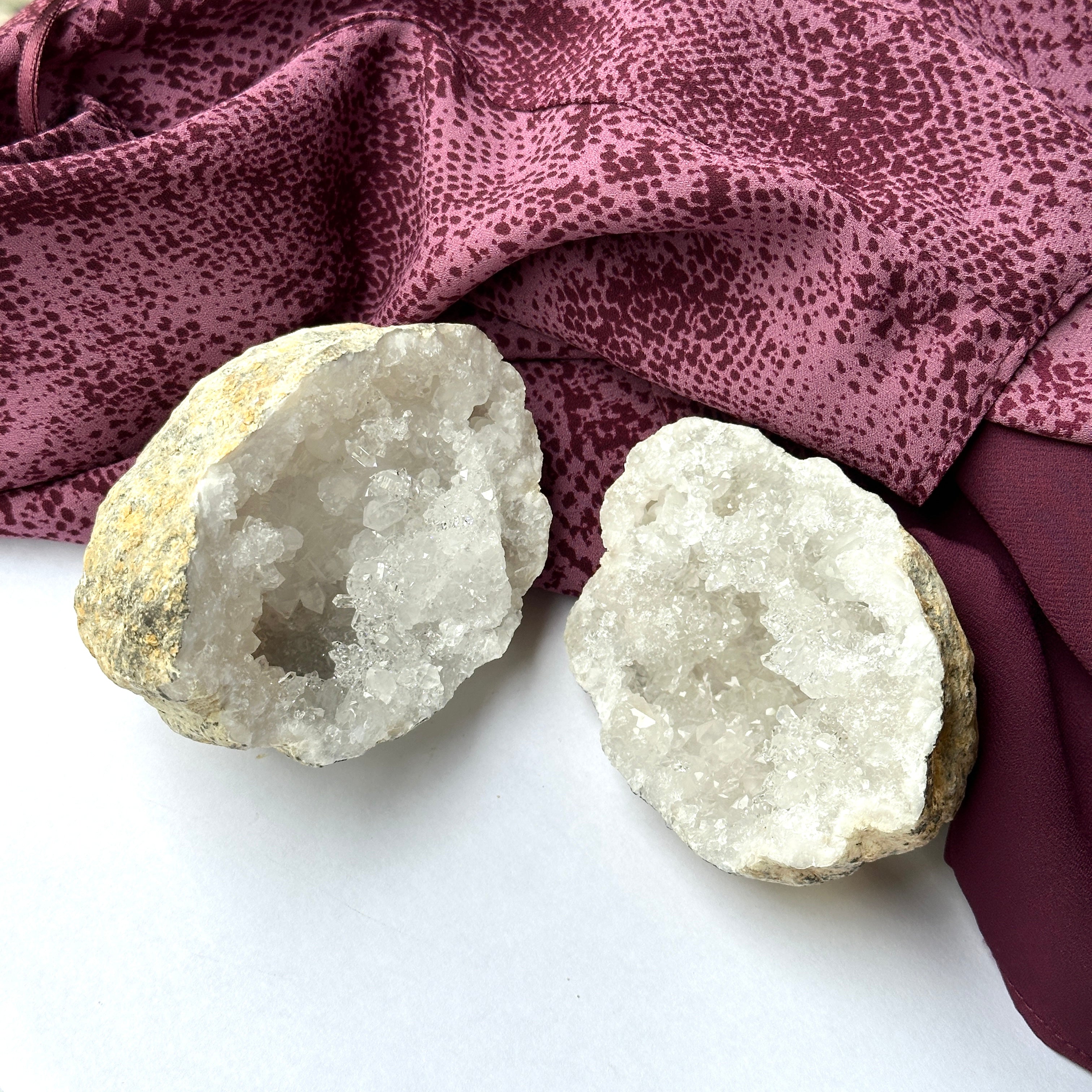 Moroccan Quartz Whole Geode ~ Cracked ~ Dazzling Micro Quartz Surprise Inside!