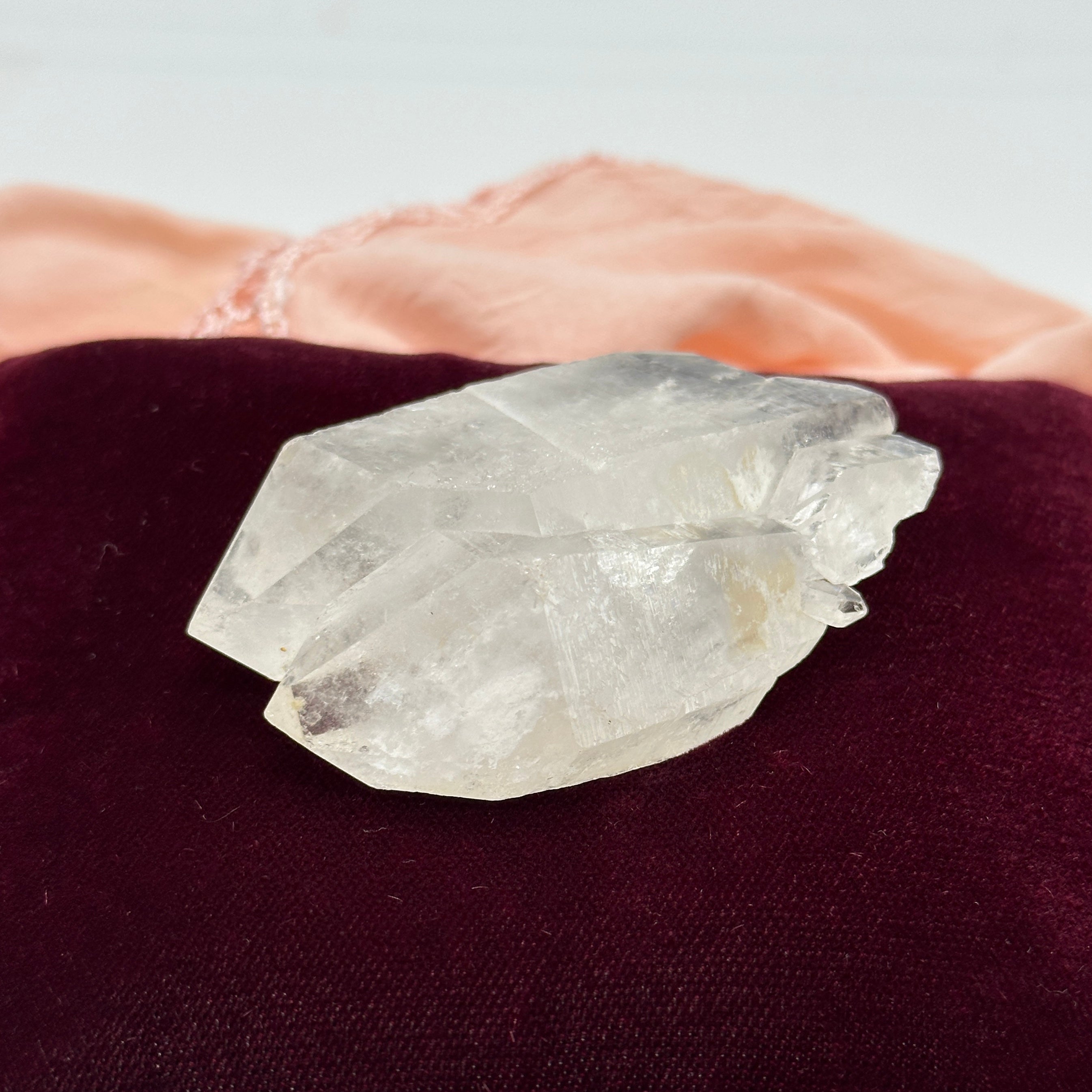 Quad Terminated Clear Quartz Crystal Natural Specimen from Brazil