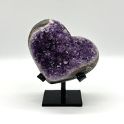 Lavender Haze Amethyst Crystal Druze Heart Geode with a Stand ~ Locale: Uruguay