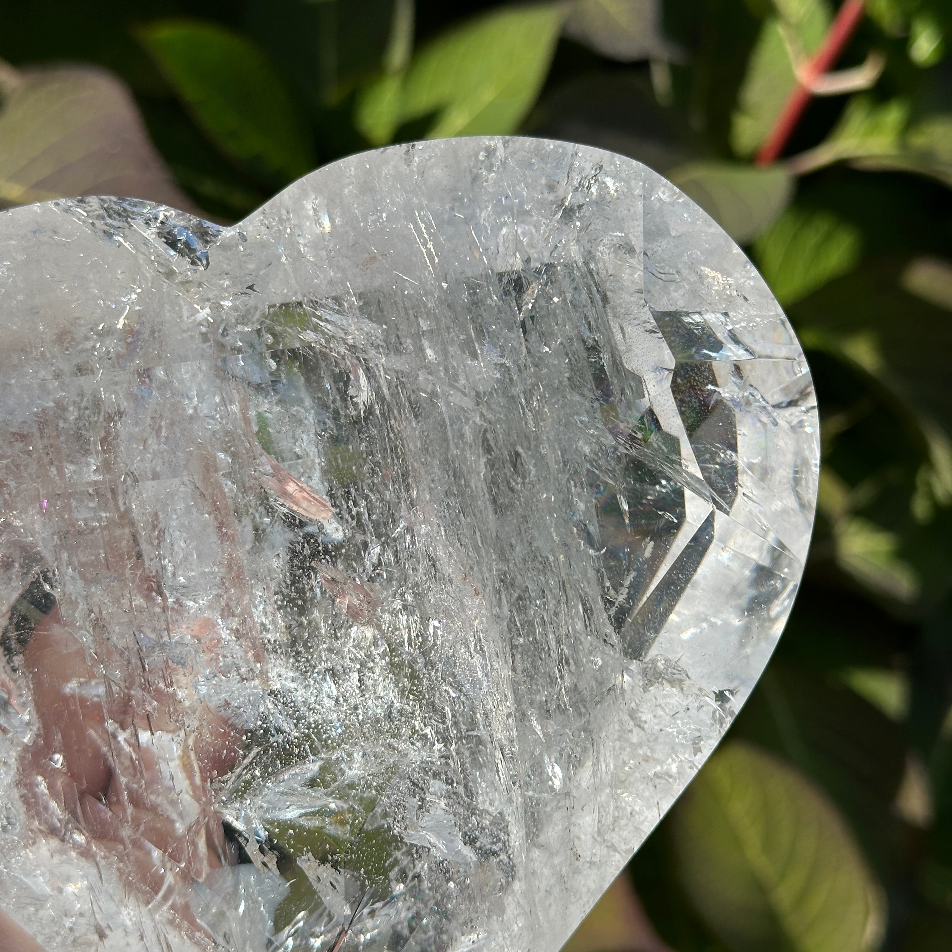 Clear Quartz Faceted Heart Gemstone Carving from Brazil