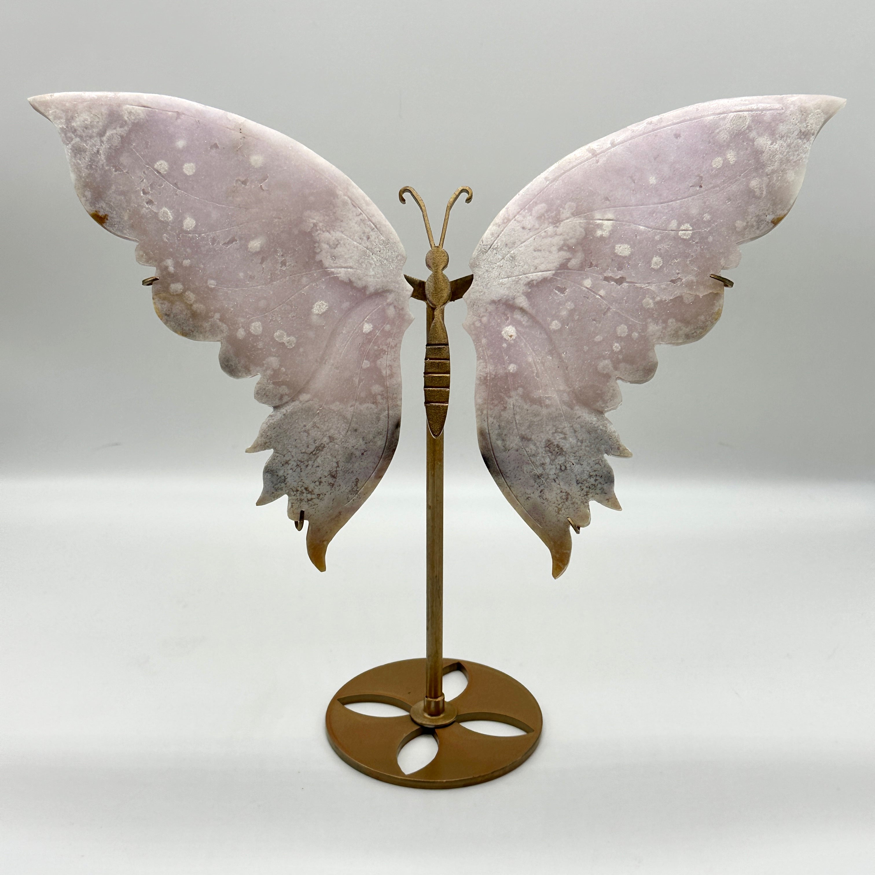 Luxurious, Large Harmonious and Magical Pink Amethyst Butterfly Wings with Stand