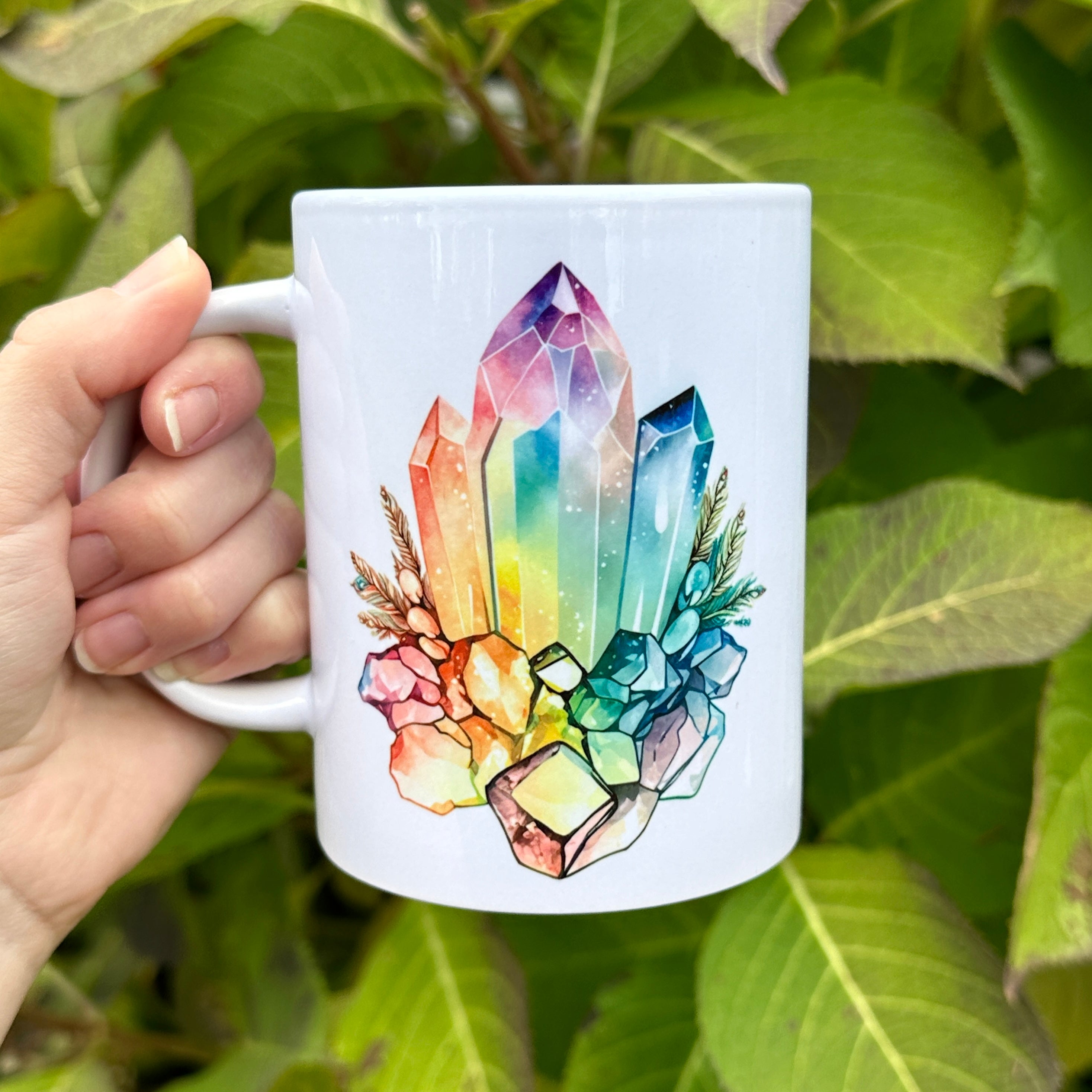 Crystal Guru Tea & Coffee Mug with White Handle