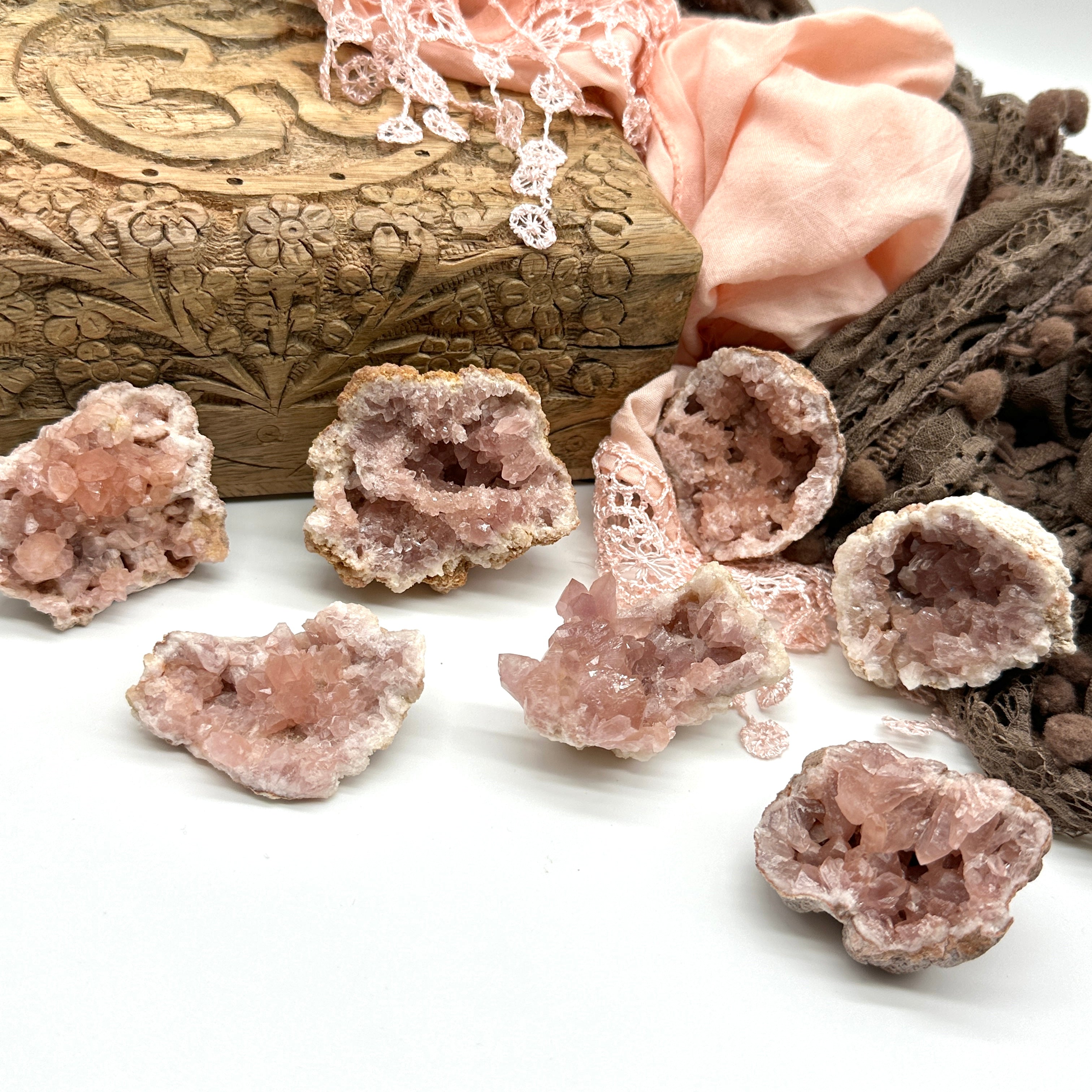 Bright and Cheerful Small Grade A Pink Amethyst Geodes from Colli Cura Mine ~ Argentina