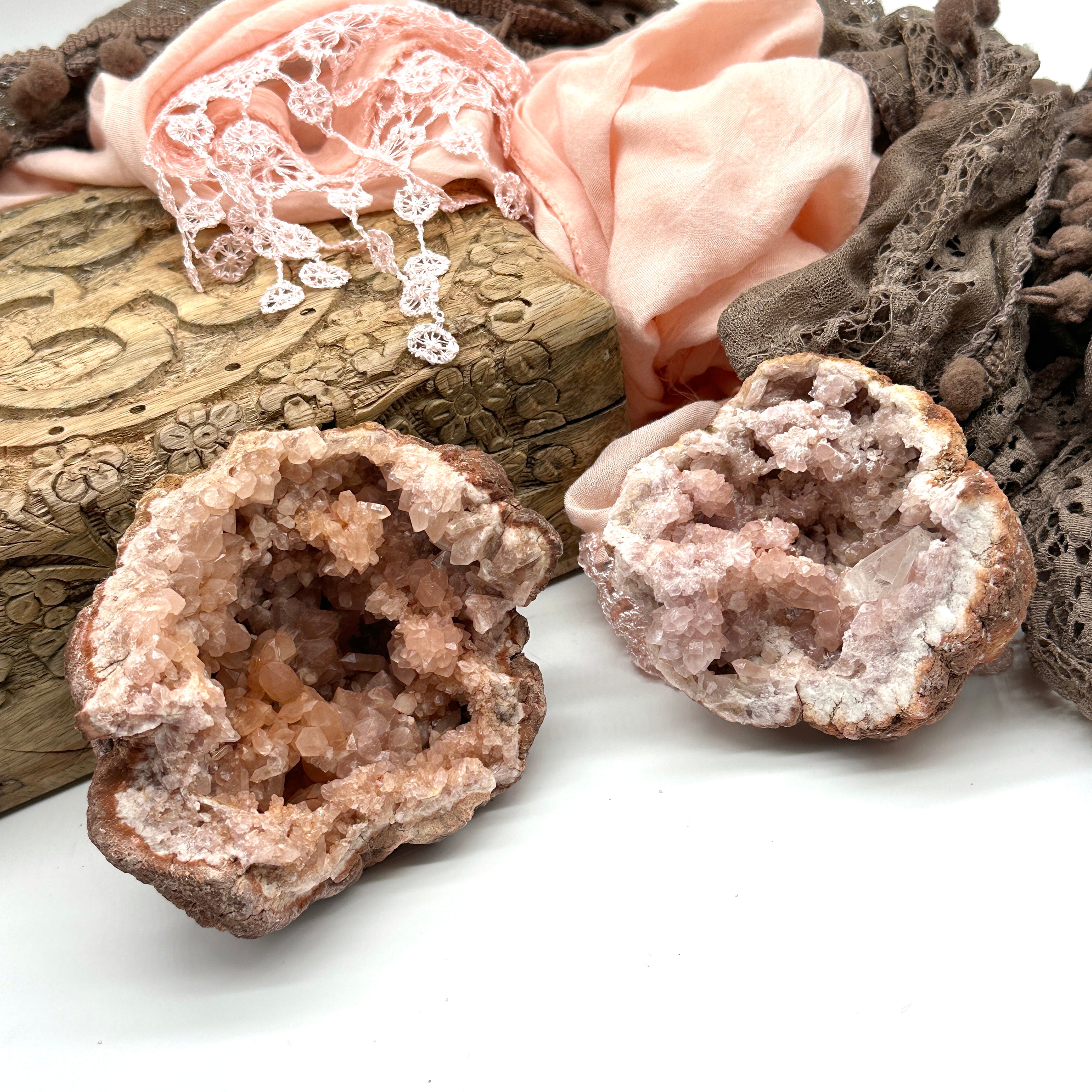 Rare Dancing Rainbows Large Pink Amethyst Druzy Geodes from Colli Cura Mine ~ Argentina
