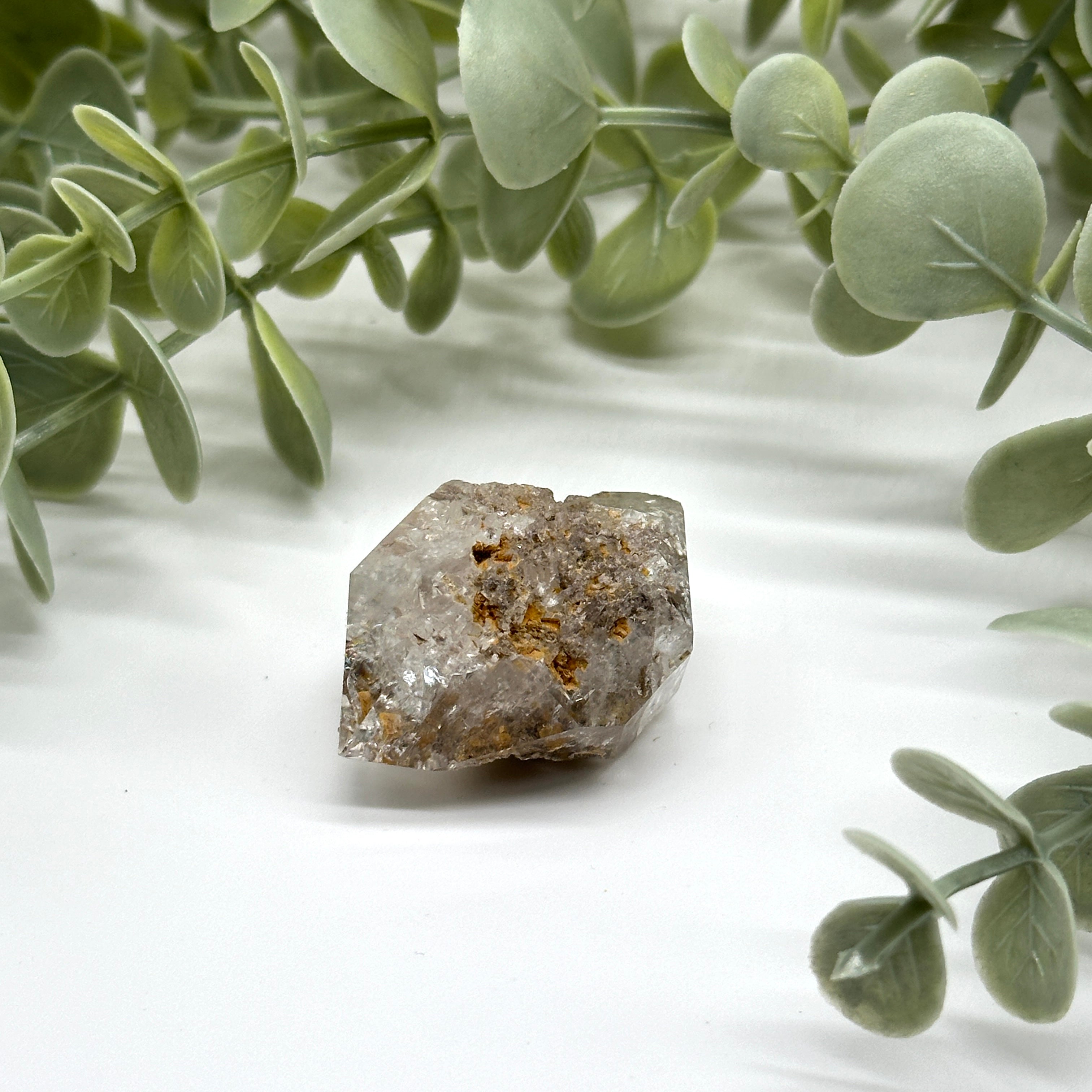 Double Terminated Herkimer Diamond Quartz Crystal with Rainbows and Inclusions ~ New York