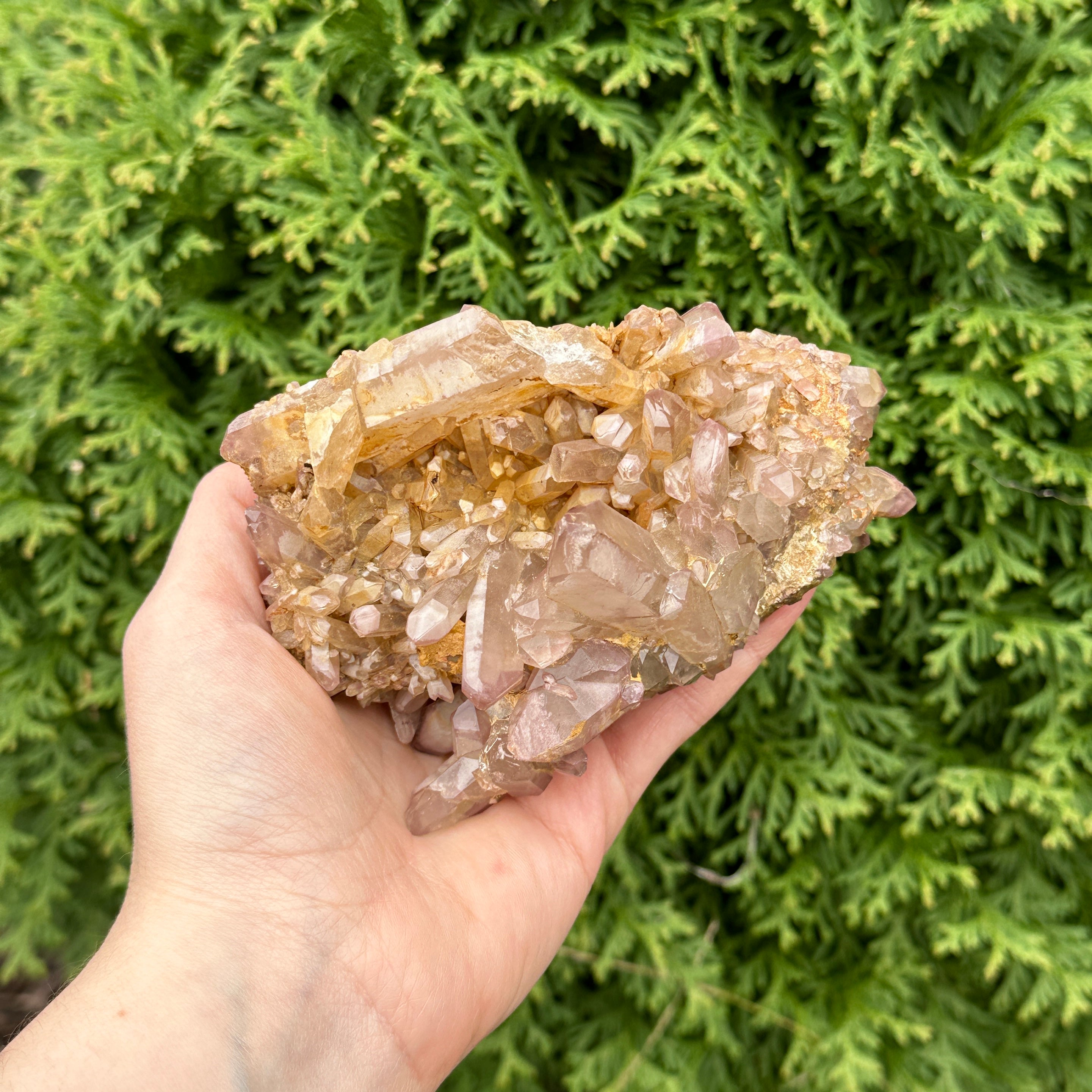 Incredible Lithium Quartz Large Cluster With Double Sided Points ~Locality  Brazil
