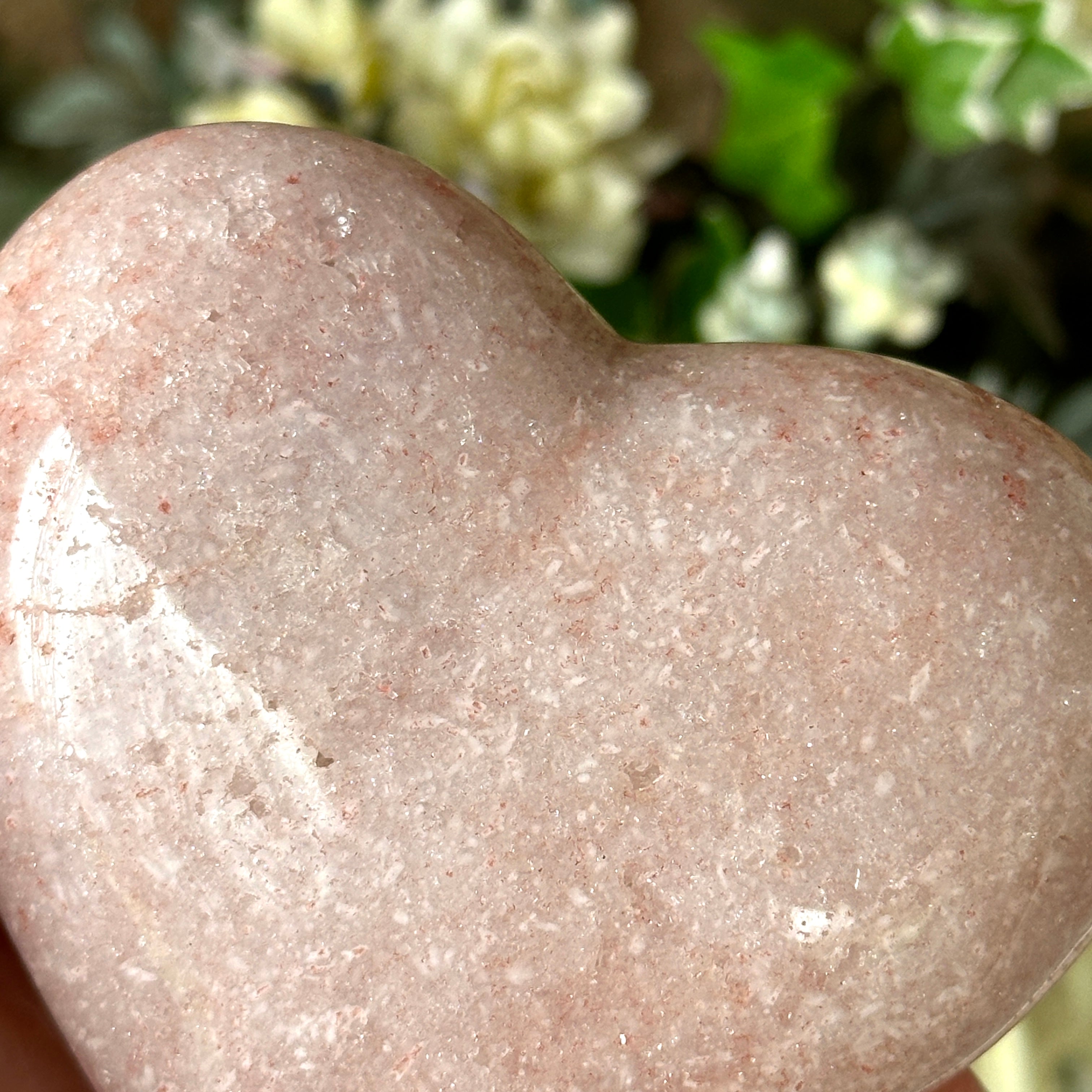 Large Puffy Pink Amethyst Heart Crystal Carving