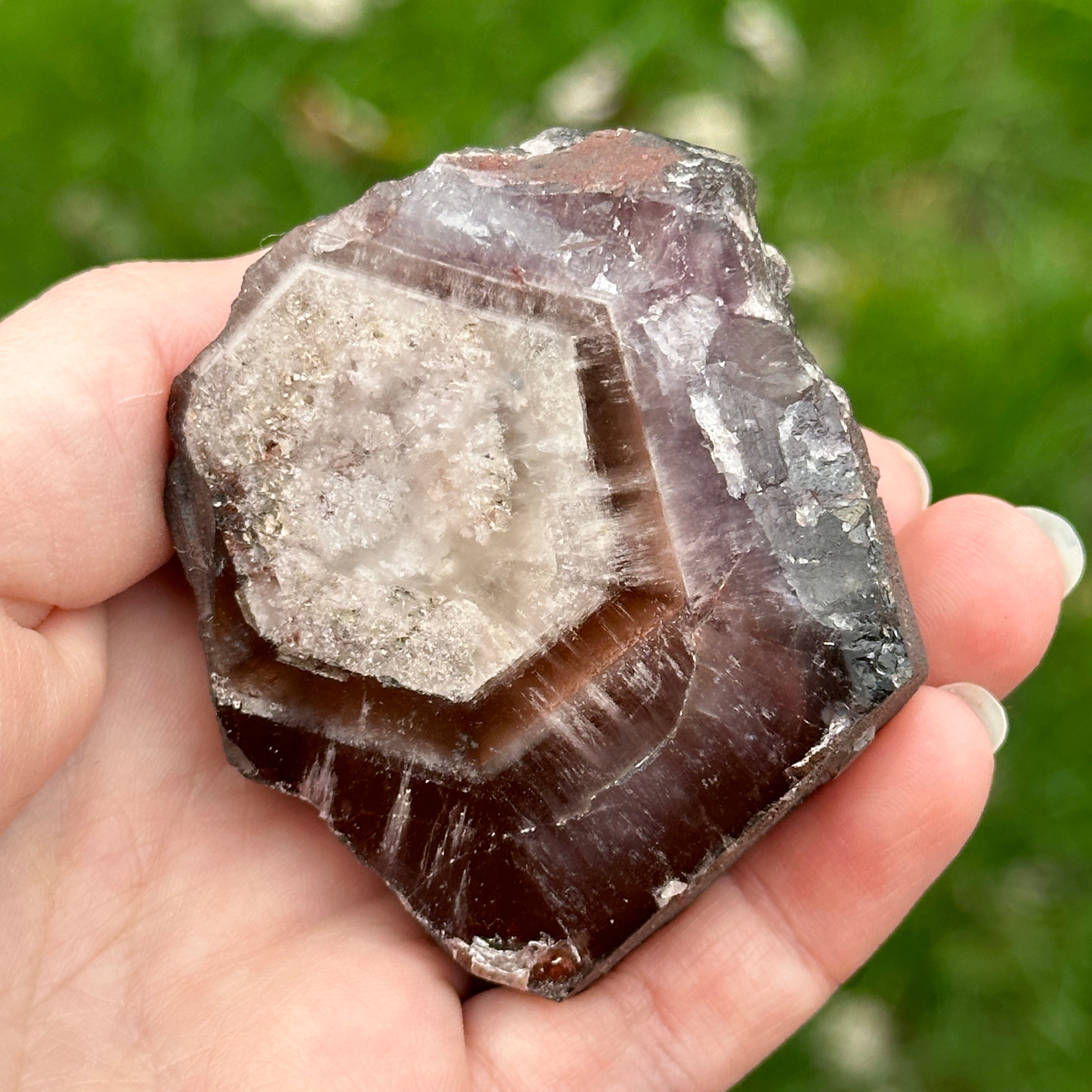 Geometric Amethyst Sliced Standing Point Partially Polished Display Crystal from Brazil ~ Gorgeous Inclusions