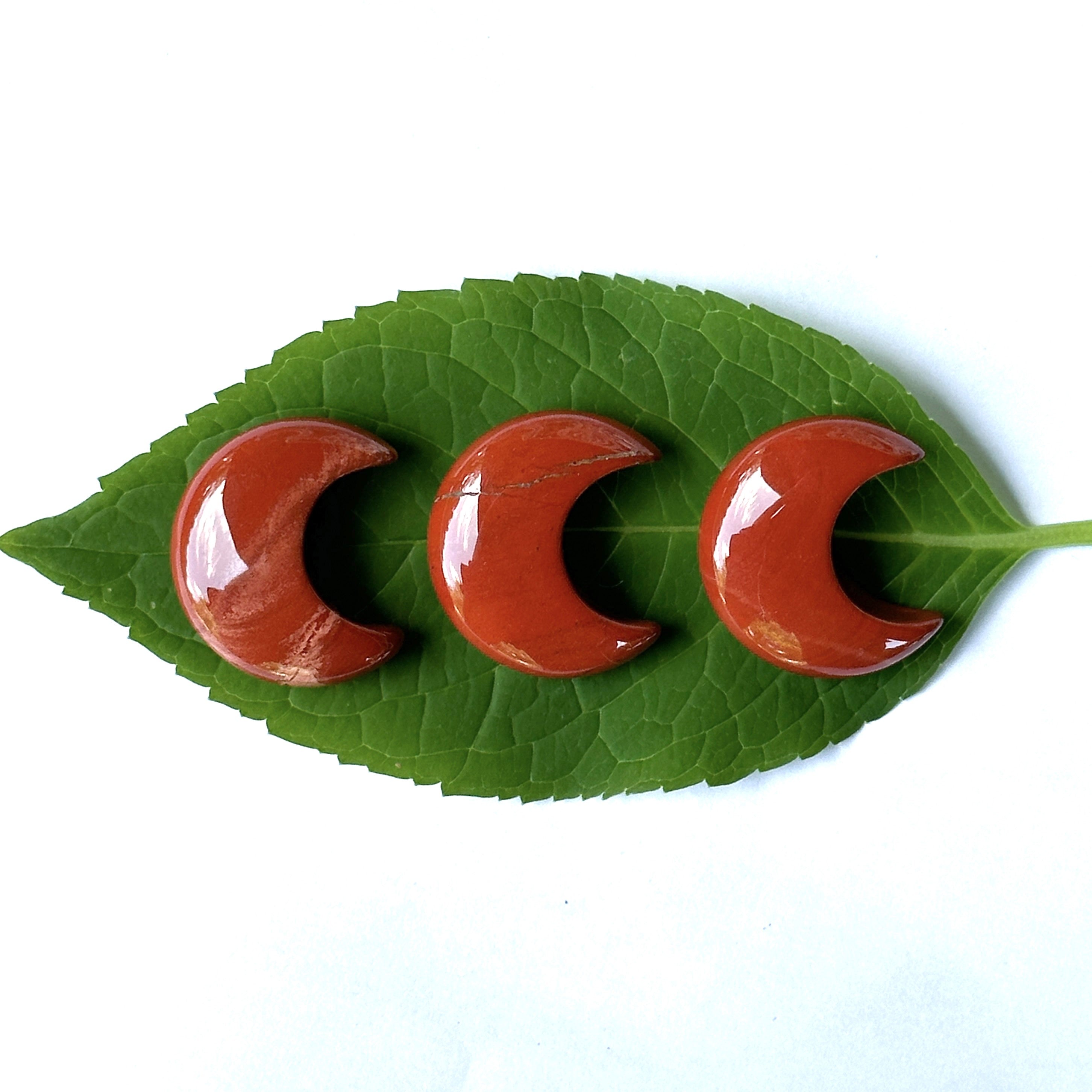 Red Jasper Moon Carvings