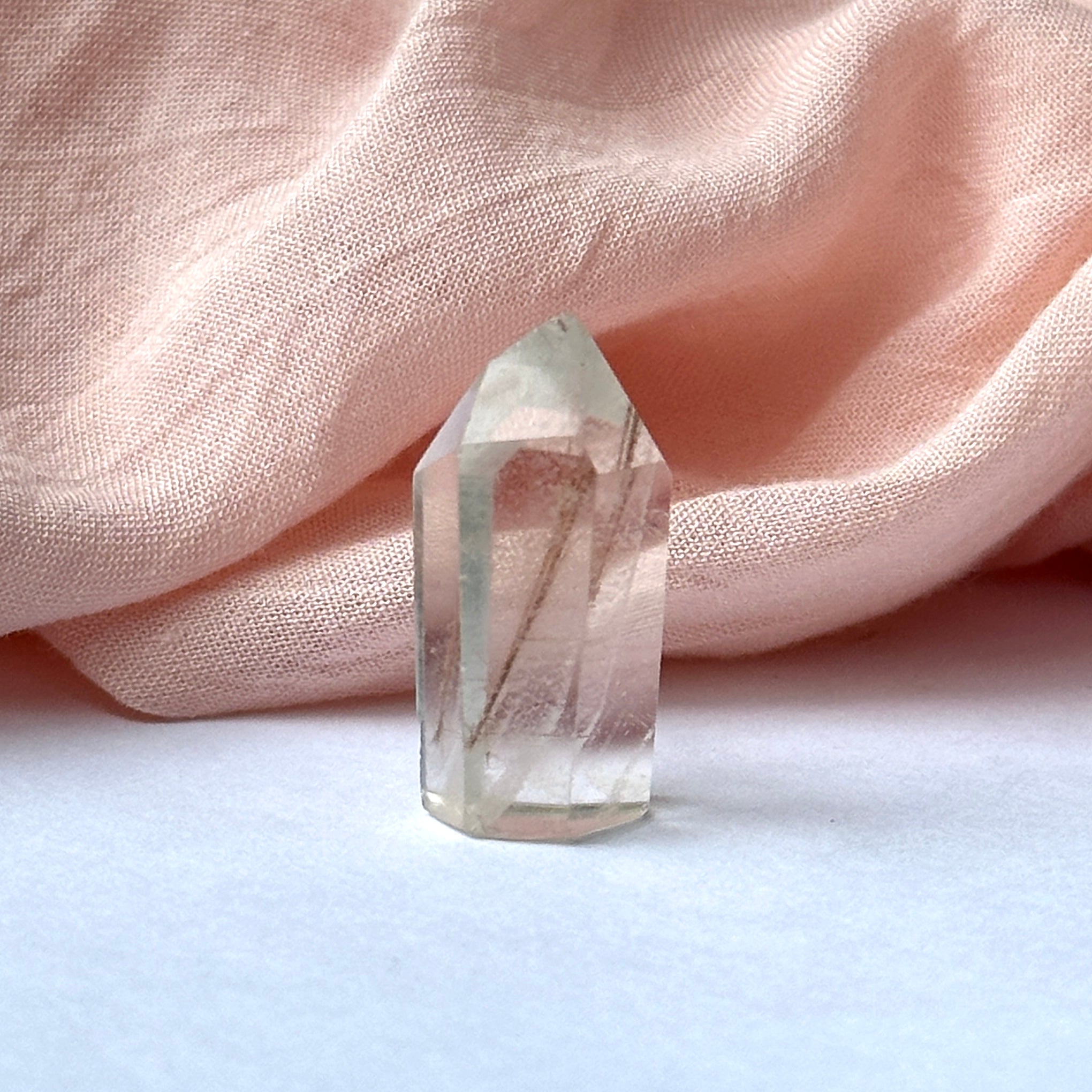 Mini Rutilated Quartz Point from Brazil - Super Clear!
