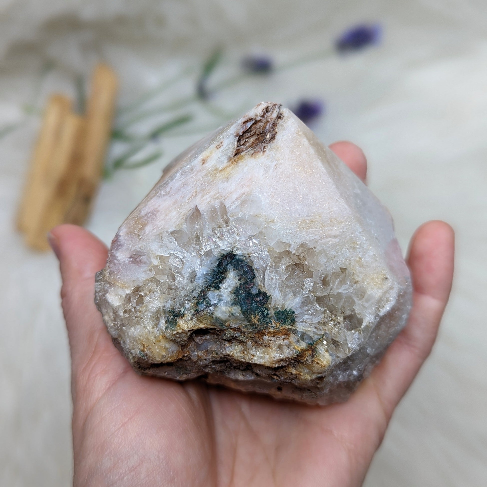 RESERVED | Gorgeous, Deep Pink Amethyst Polished Point Generator with Druzy Inclusions - Earth Family Crystals