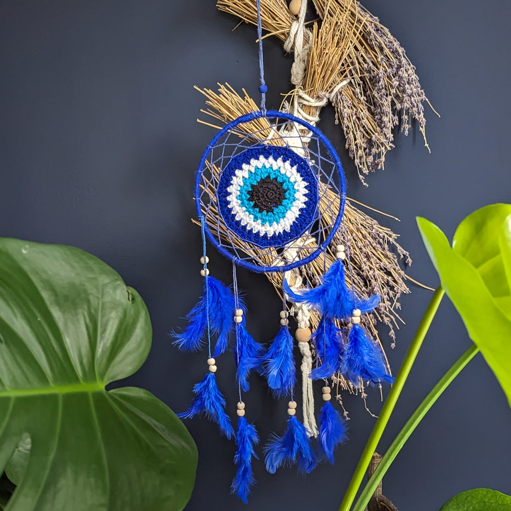 Evil Eye Dreamcatcher Decor for Your Spiritual Space, Altar~ Protection - Earth Family Crystals