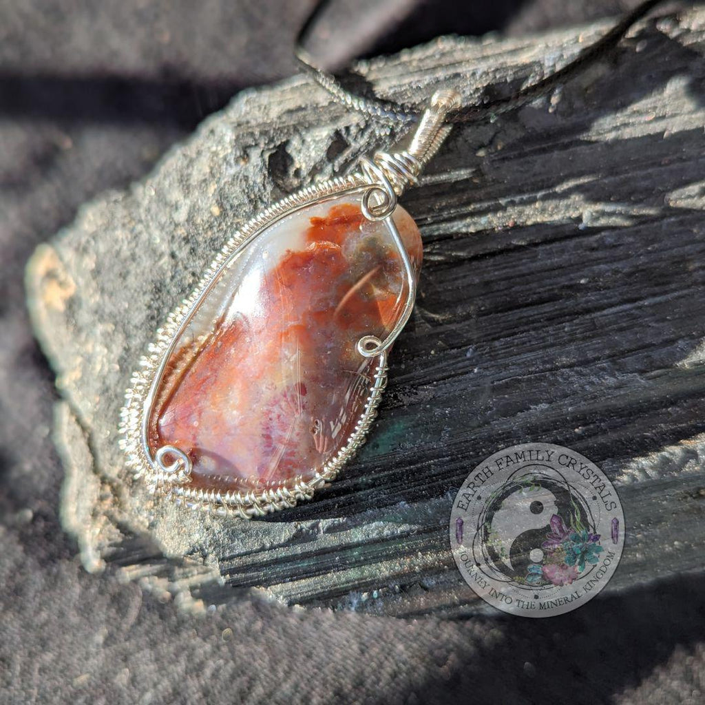 Wrapped Agate Pendant - Earth Family Crystals