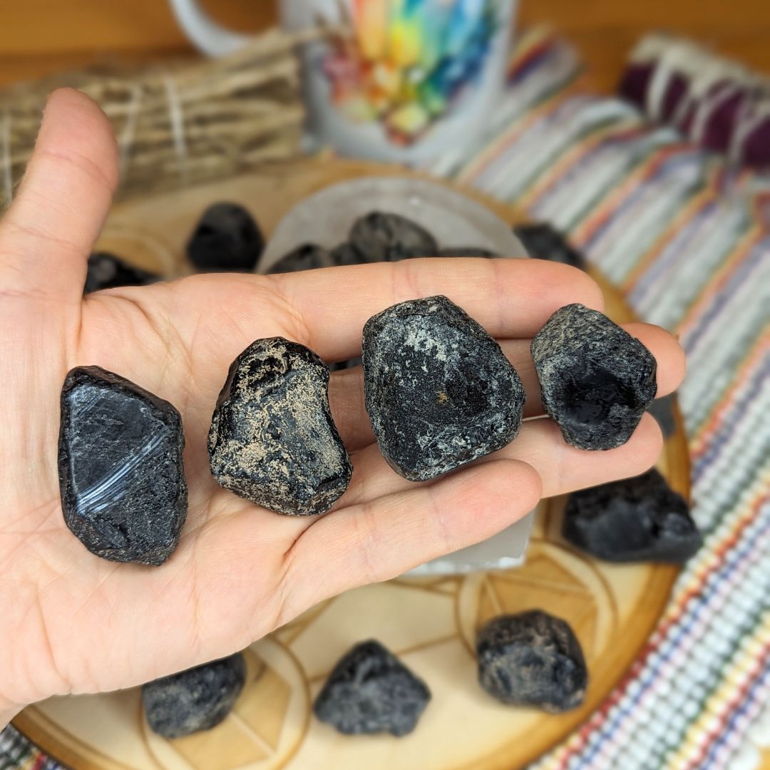 Raw Apache Tears ~ Set of Six ~ Psychic Attunement Grounding and Protection, Facilitates Emotional Cleansing