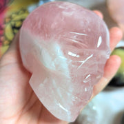 Rose Quartz Skull Carving from Brazil