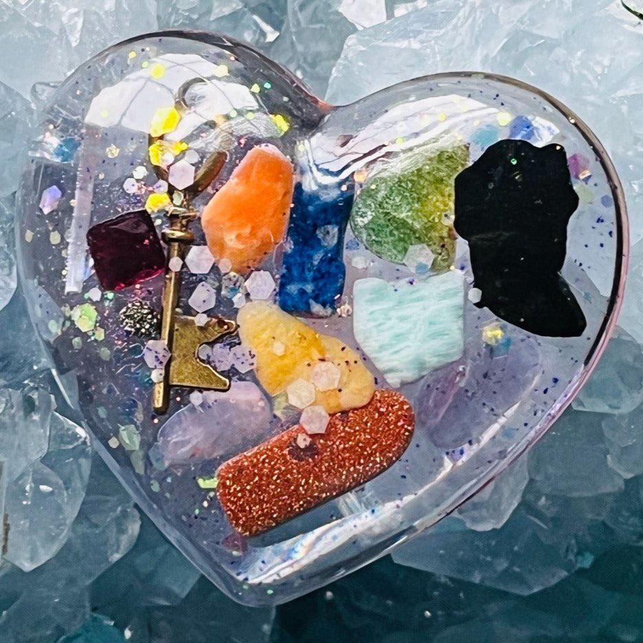 Orgonite Heart ~Hand crafted and infused with metals and crystals~ Great for Friends and Gifting - Earth Family Crystals
