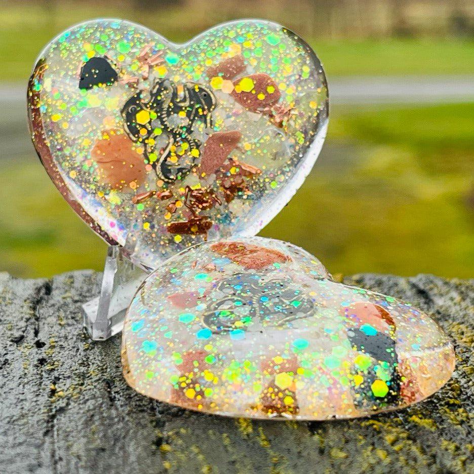 Orgonite Dragon Heart (Medium) ~Hand crafted and infused with metals and crystals~ Great for Friends and Gifting - Earth Family Crystals