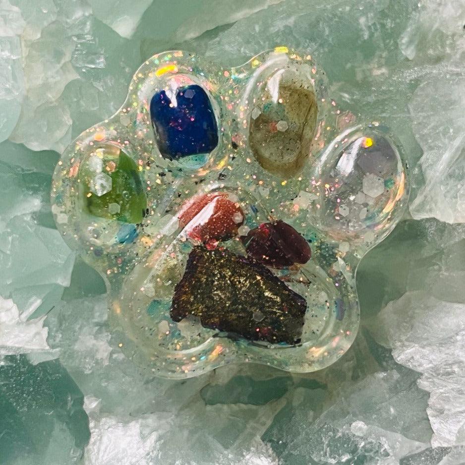 Orgonite Paw Print ~Infused with Crystals and Metals~ Great for ALL sentient beings! - Earth Family Crystals