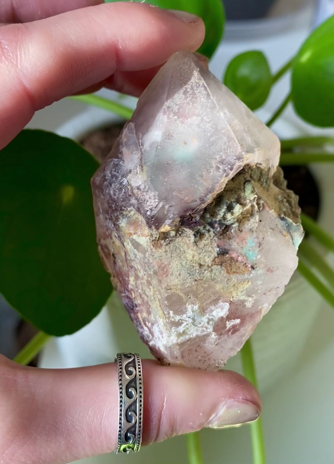 Load video: Collectors Edition Very Rare Genuine Blue Ajoite Quartz Natural point From Messina, South Africa
