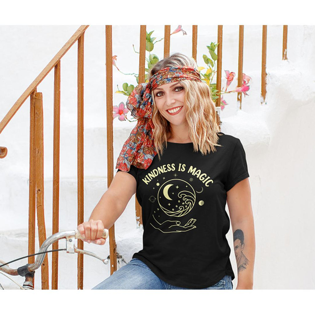Kindness Is Magic T-Shirt Black - Earth Family Crystals