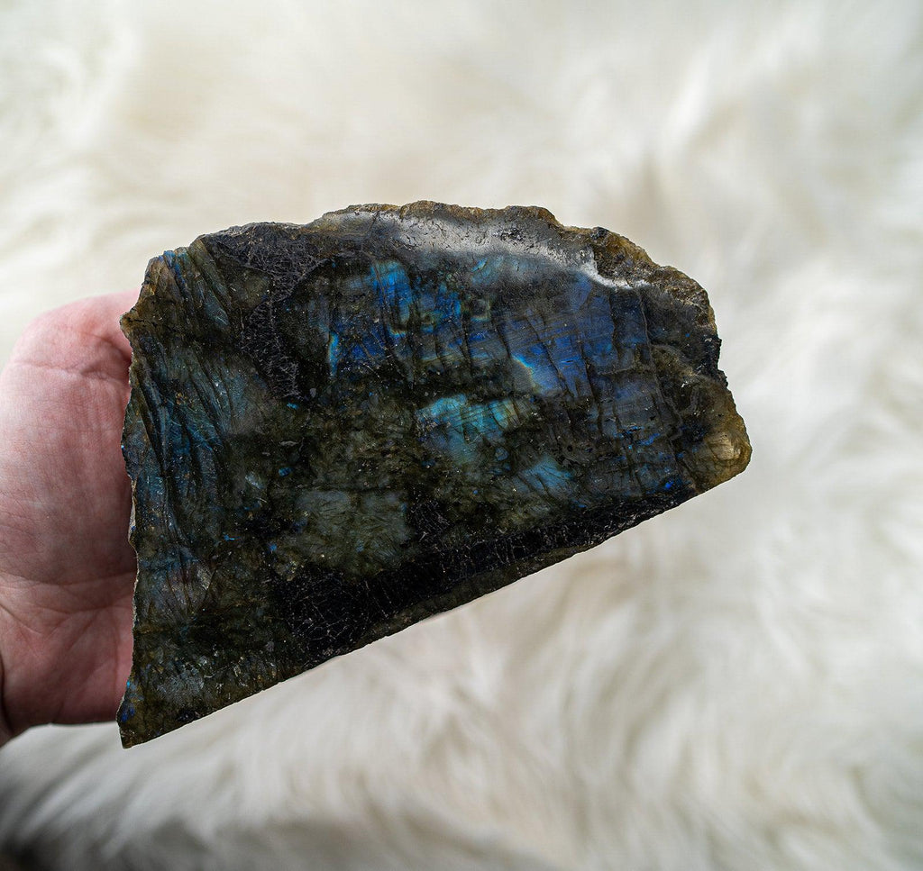 Top Grade Flashy Blue Labradorite Plaque ~ Display Specimen ~ Gorgeous Shine and Flash - Earth Family Crystals