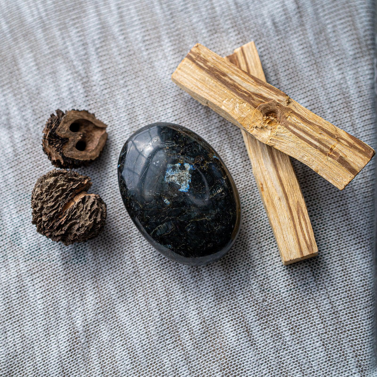 Grounding and  Flashy Nuumite Pillow Stones - Earth Family Crystals