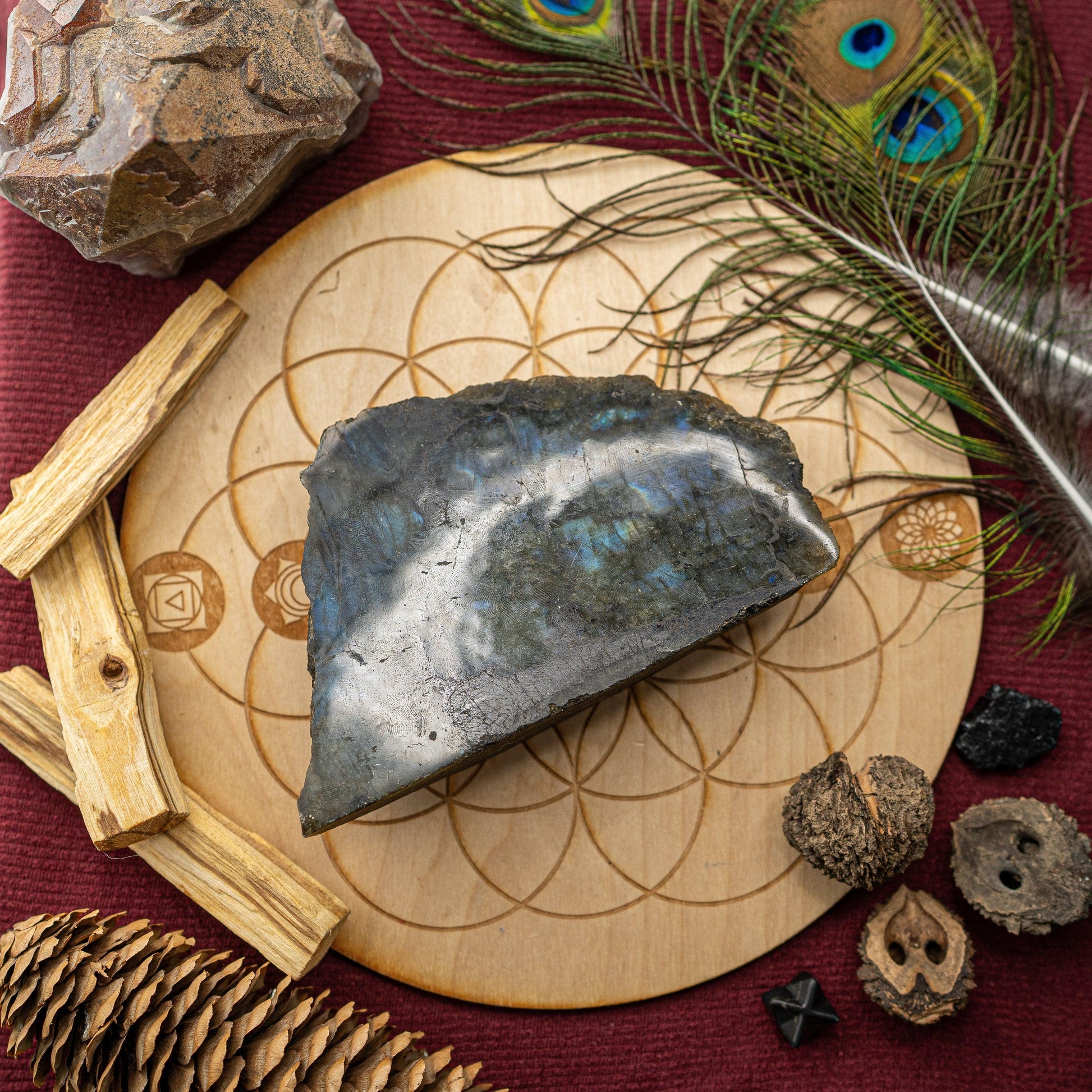 Top Grade Flashy Blue Labradorite Plaque ~ Display Specimen ~ Gorgeous Shine and Flash - Earth Family Crystals