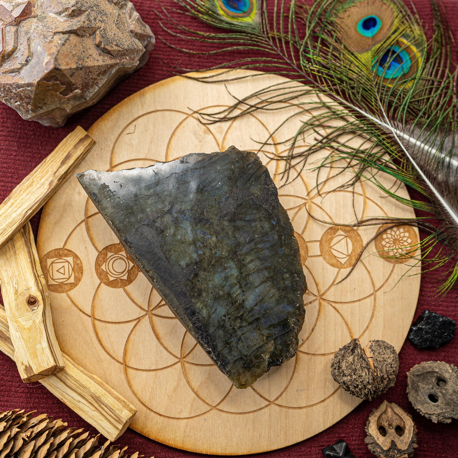 Top Grade Flashy Blue Labradorite Plaque ~ Display Specimen ~ Gorgeous Shine and Flash - Earth Family Crystals