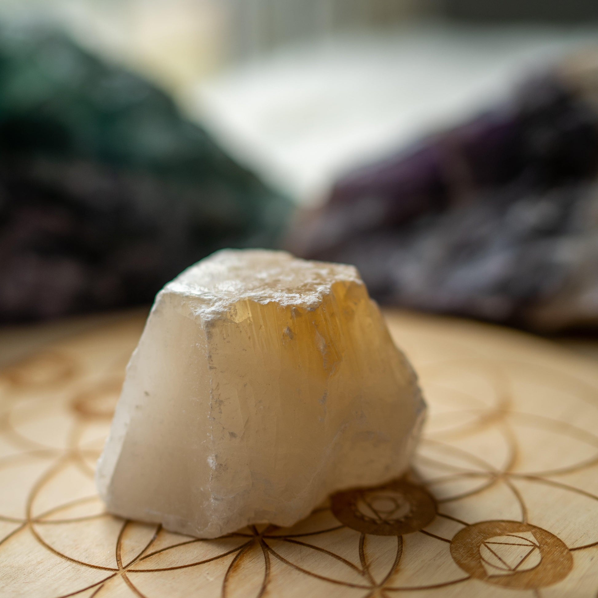 Golden Honey and Ice Calcite ~ Raw Chunky Specimen from Mexico - Earth Family Crystals