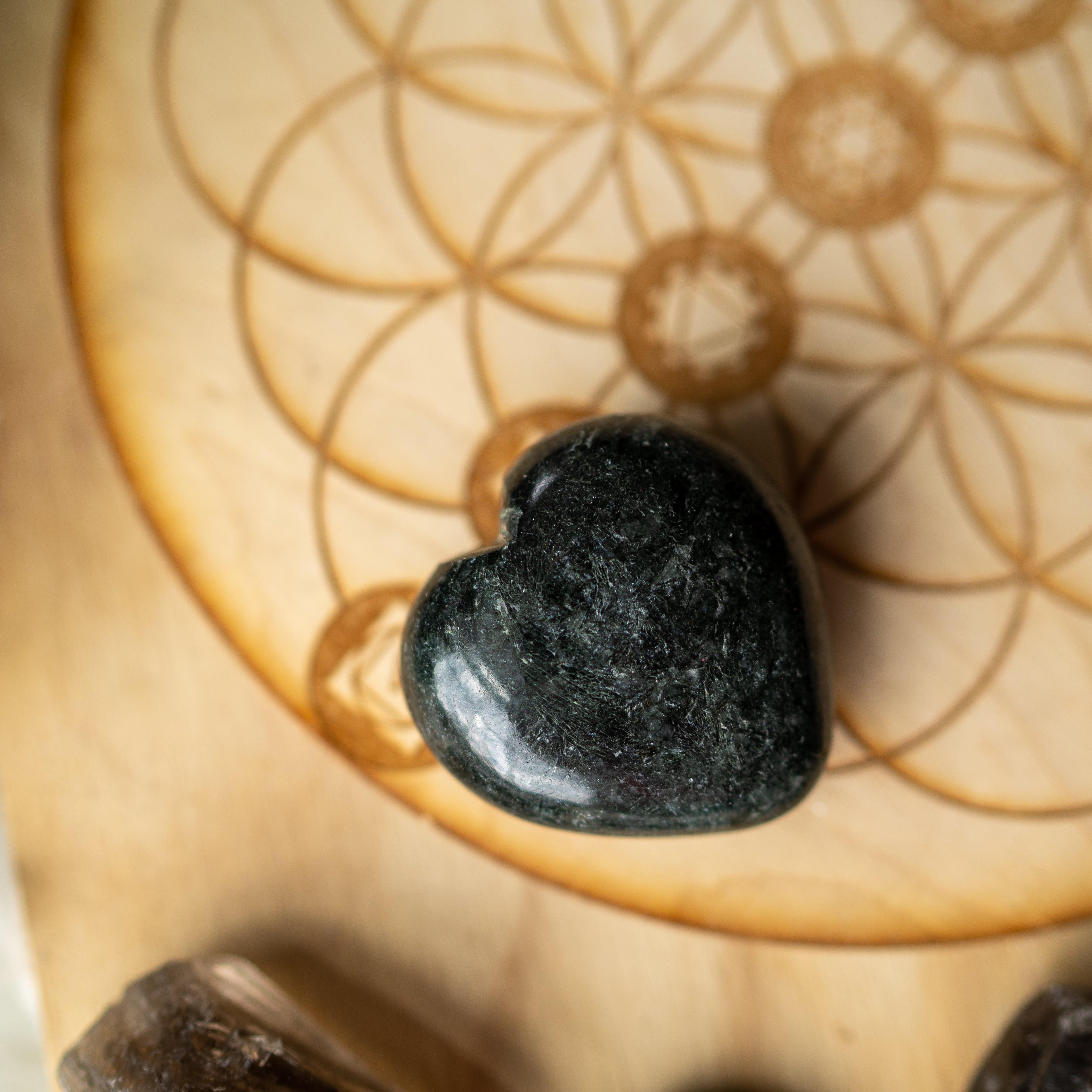 Astrophyllite Puffy Heart Carving~ Align Every Chakra - Earth Family Crystals